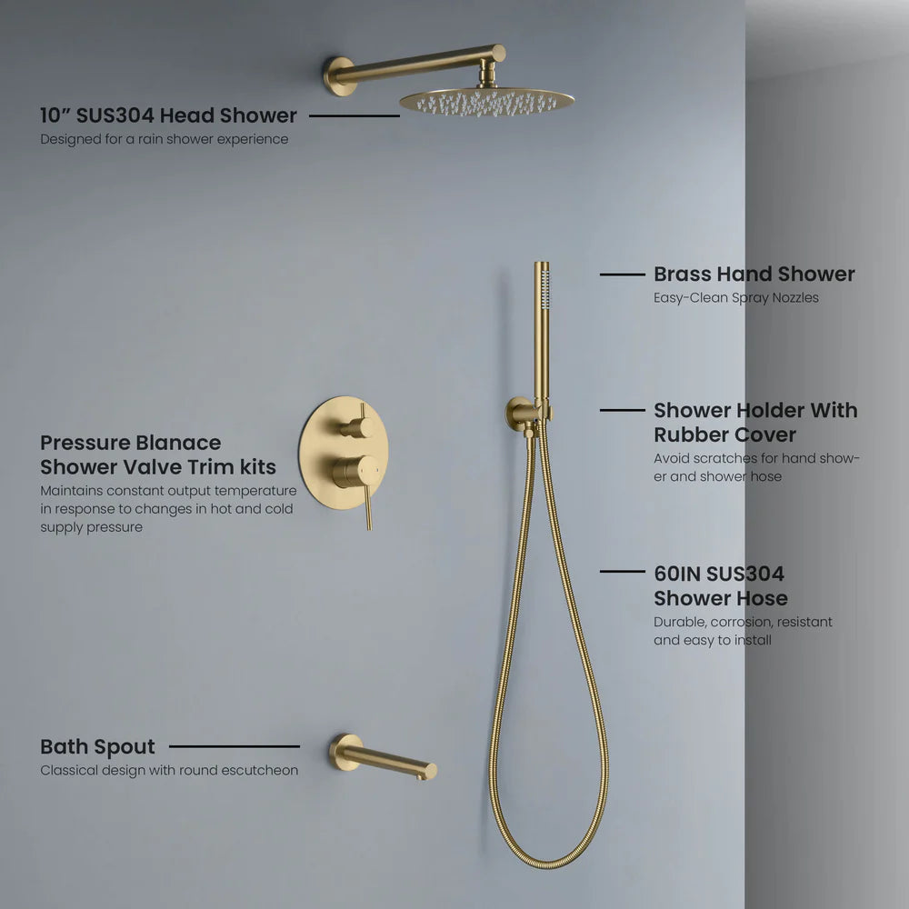 Halo Pressure Balanced 3-Function Shower System with Rough-In Valve