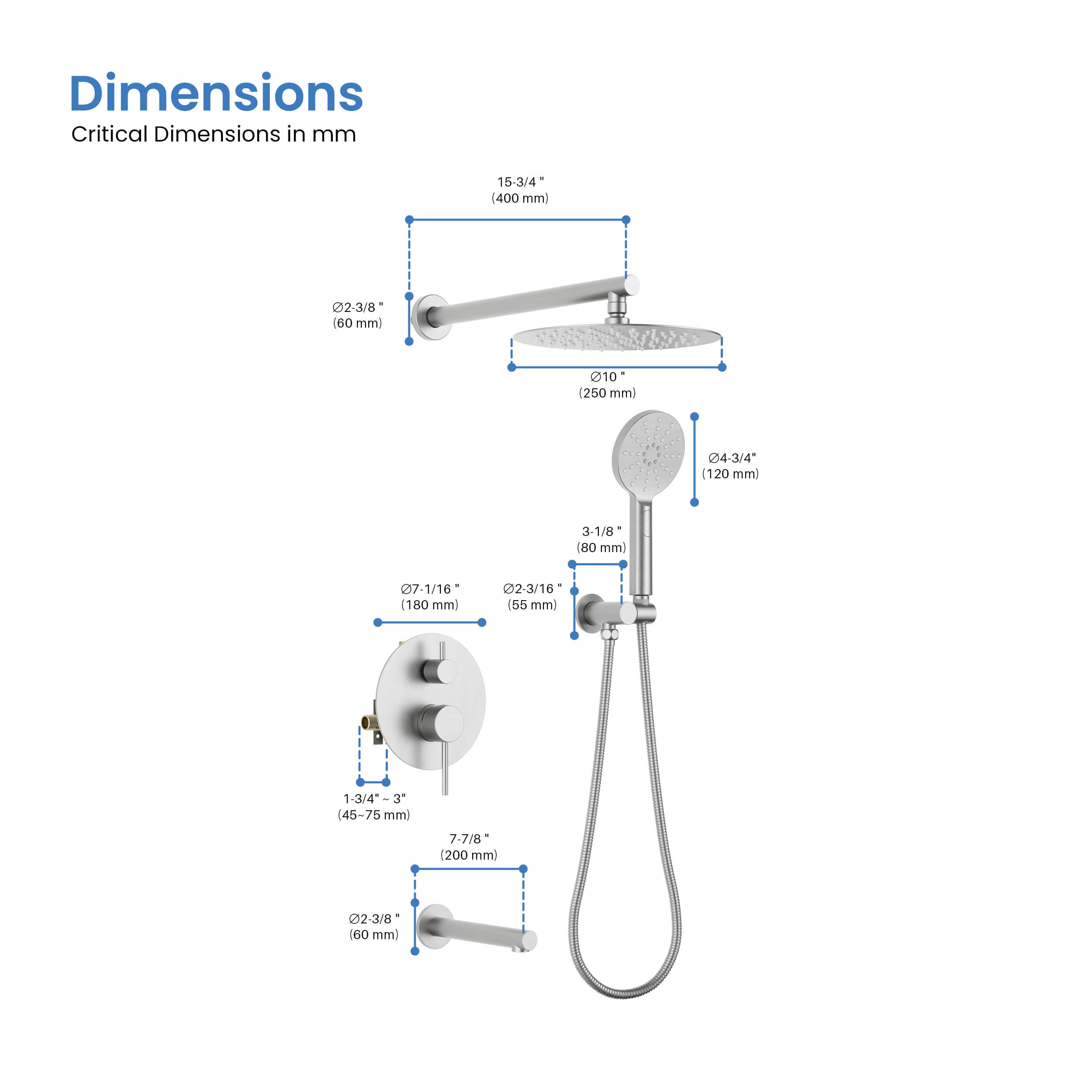 Halo Pressure Balanced 3-Function Shower System with Rough-In Valve