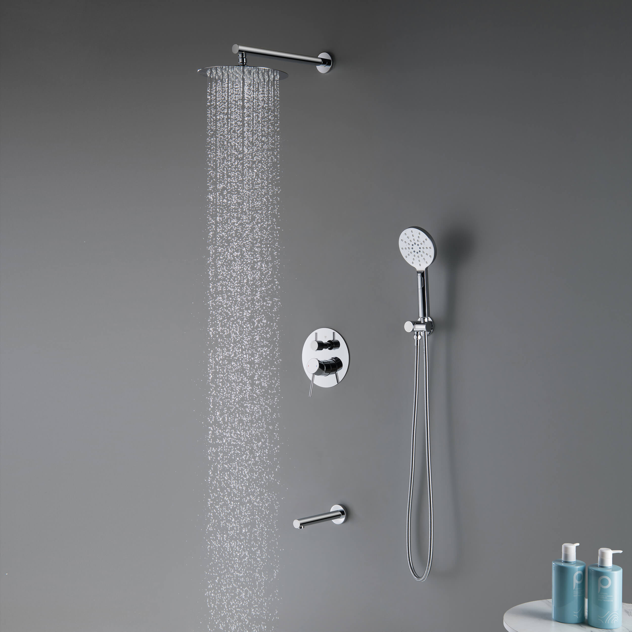 Halo Pressure Balanced 3-Function Shower System with Rough-In Valve