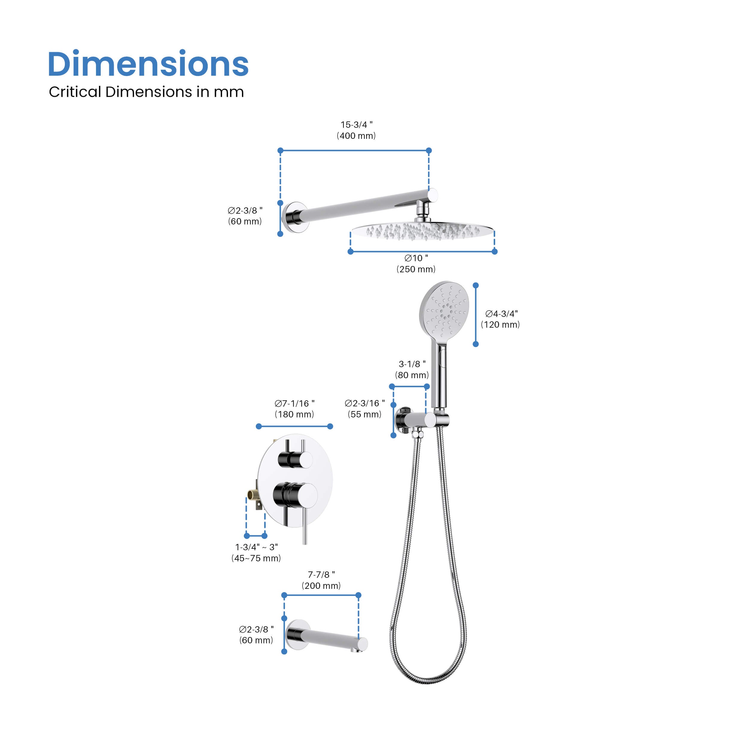 Halo Pressure Balanced 3-Function Shower System with Rough-In Valve
