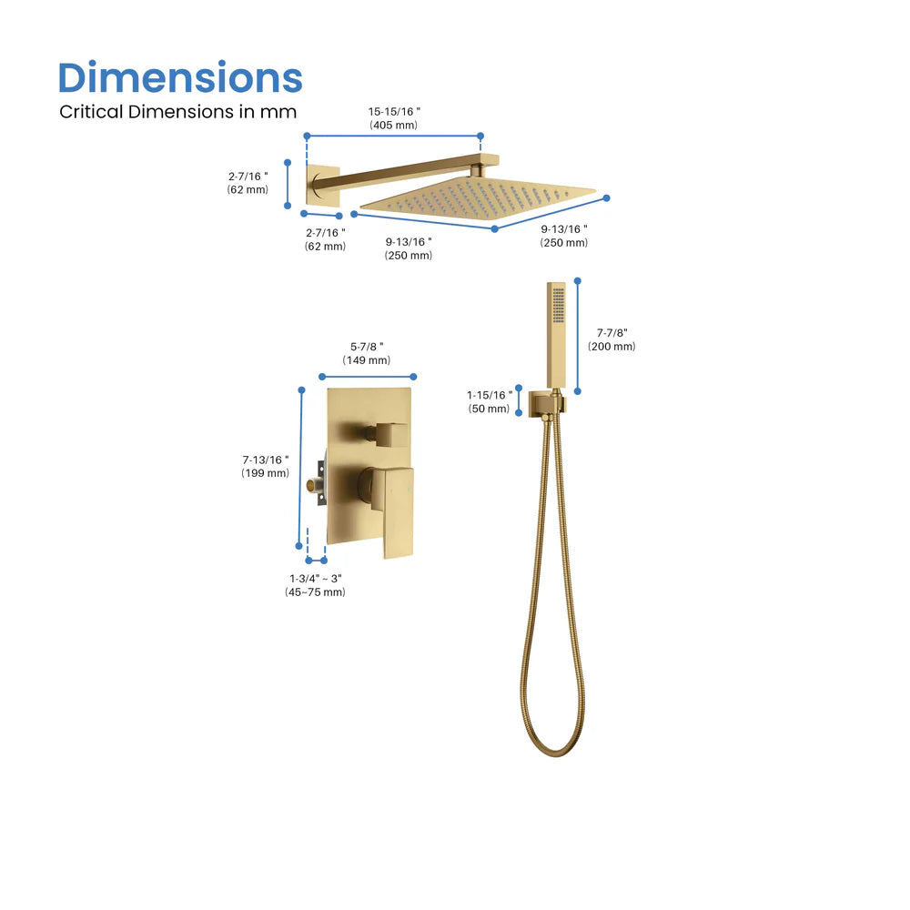 Quadra Pressure Balanced 2-Function Shower System with Rough-In Valve