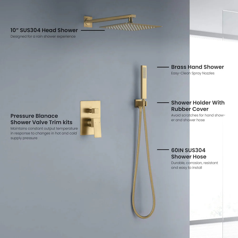Quadra Pressure Balanced 2-Function Shower System with Rough-In Valve