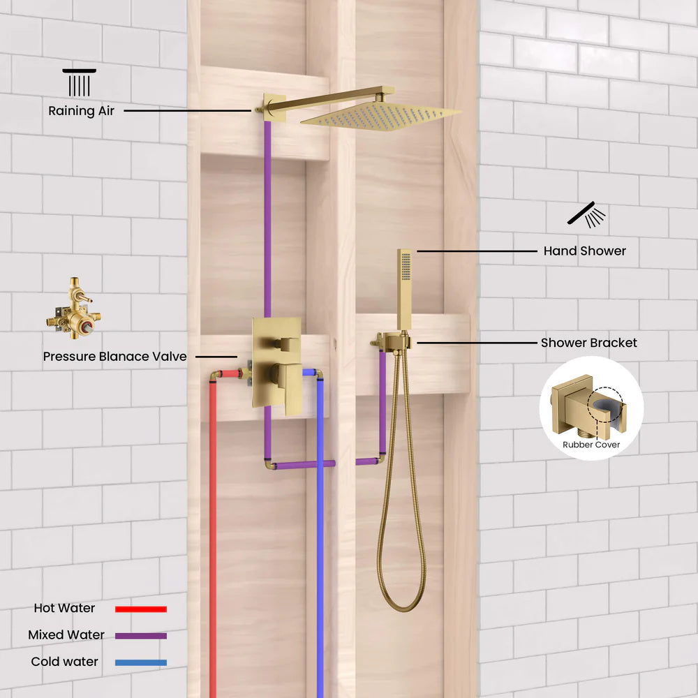 Quadra Pressure Balanced 2-Function Shower System with Rough-In Valve
