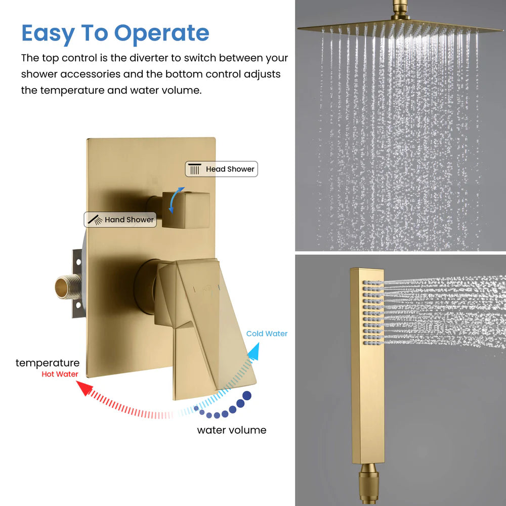 Quadra Pressure Balanced 2-Function Shower System with Rough-In Valve