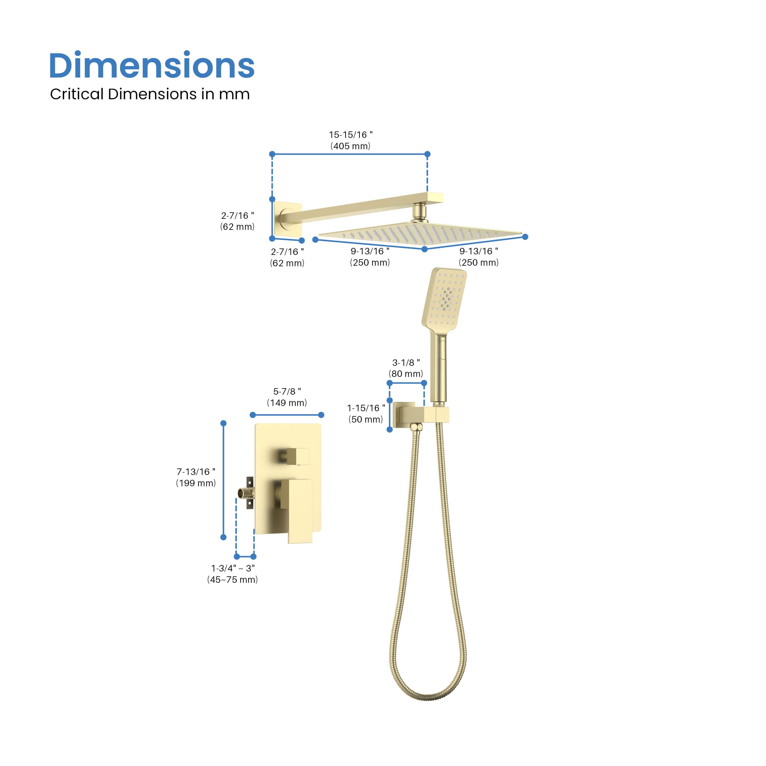 Quadra Pressure Balanced 2-Function Shower System with Rough-In Valve
