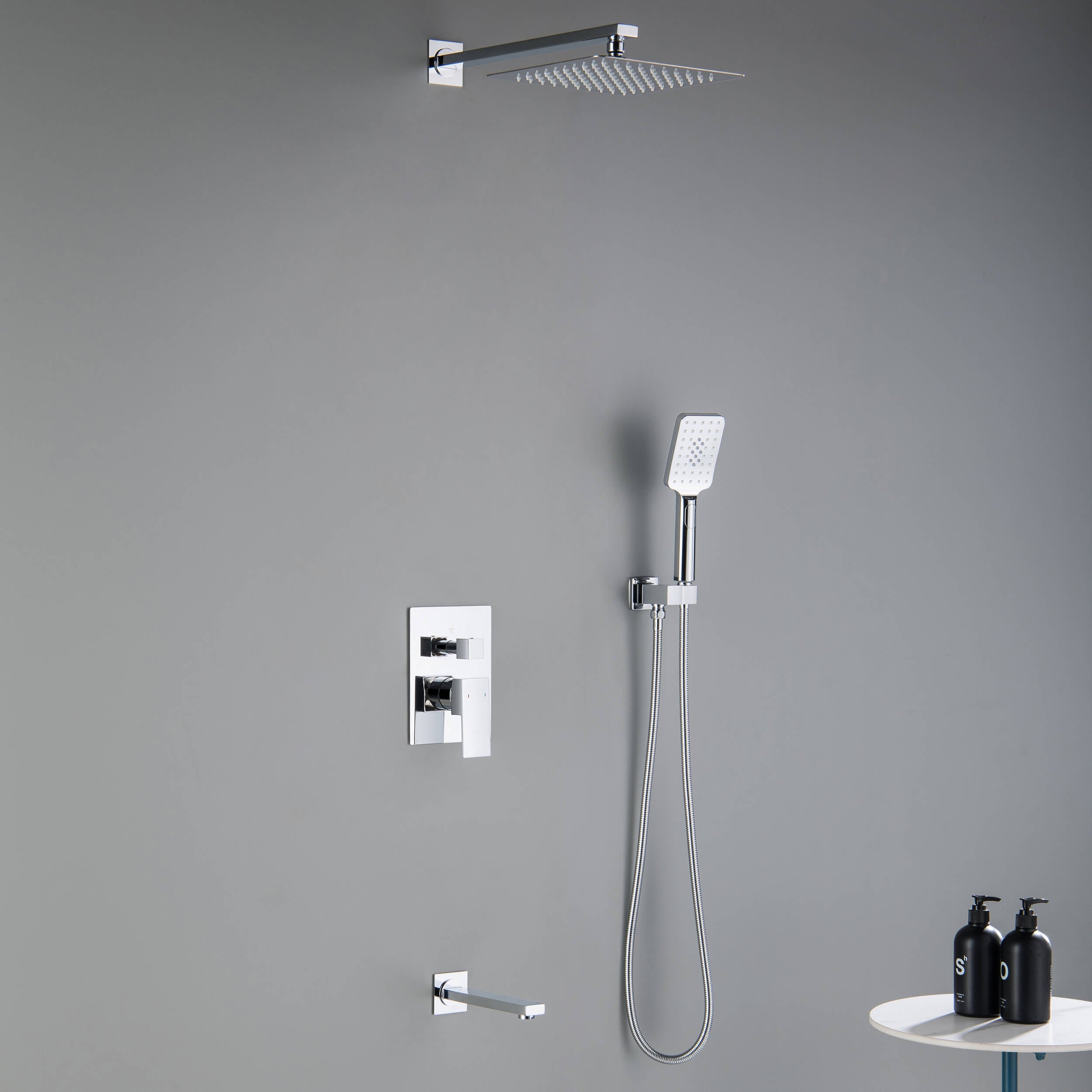 Quadra Pressure Balanced 3-Function Shower System with Rough-In Valve