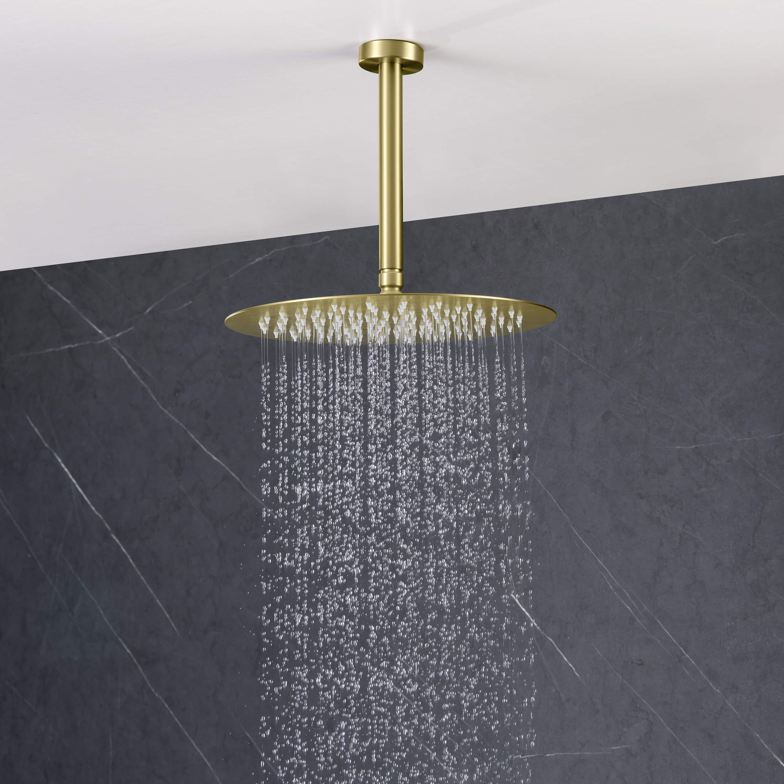 Halo Pressure Balanced 3-Function Ceiling Mount Shower System with Rough-In Valve