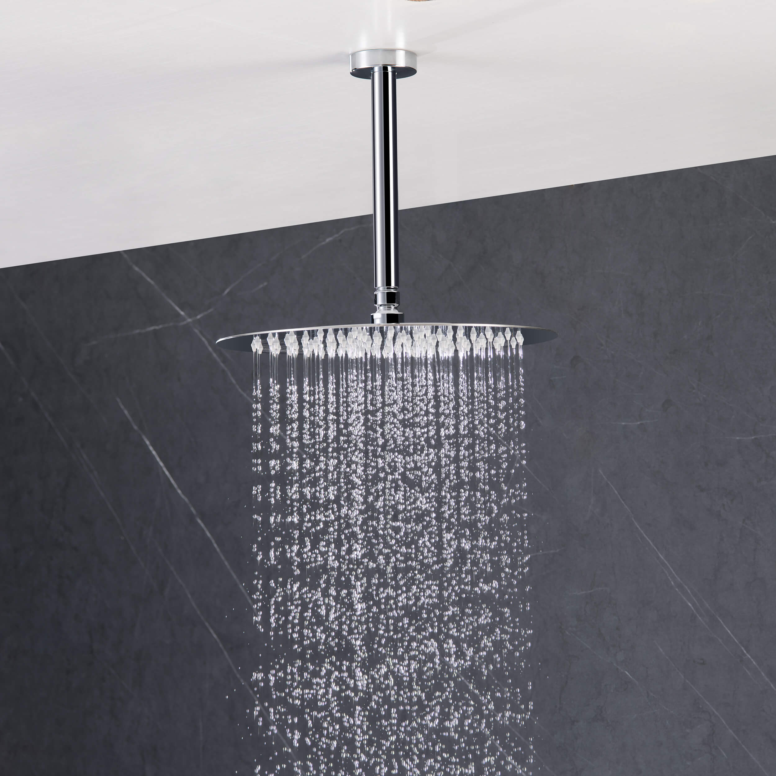 Halo Pressure Balanced 3-Function Ceiling Mount Shower System with Rough-In Valve