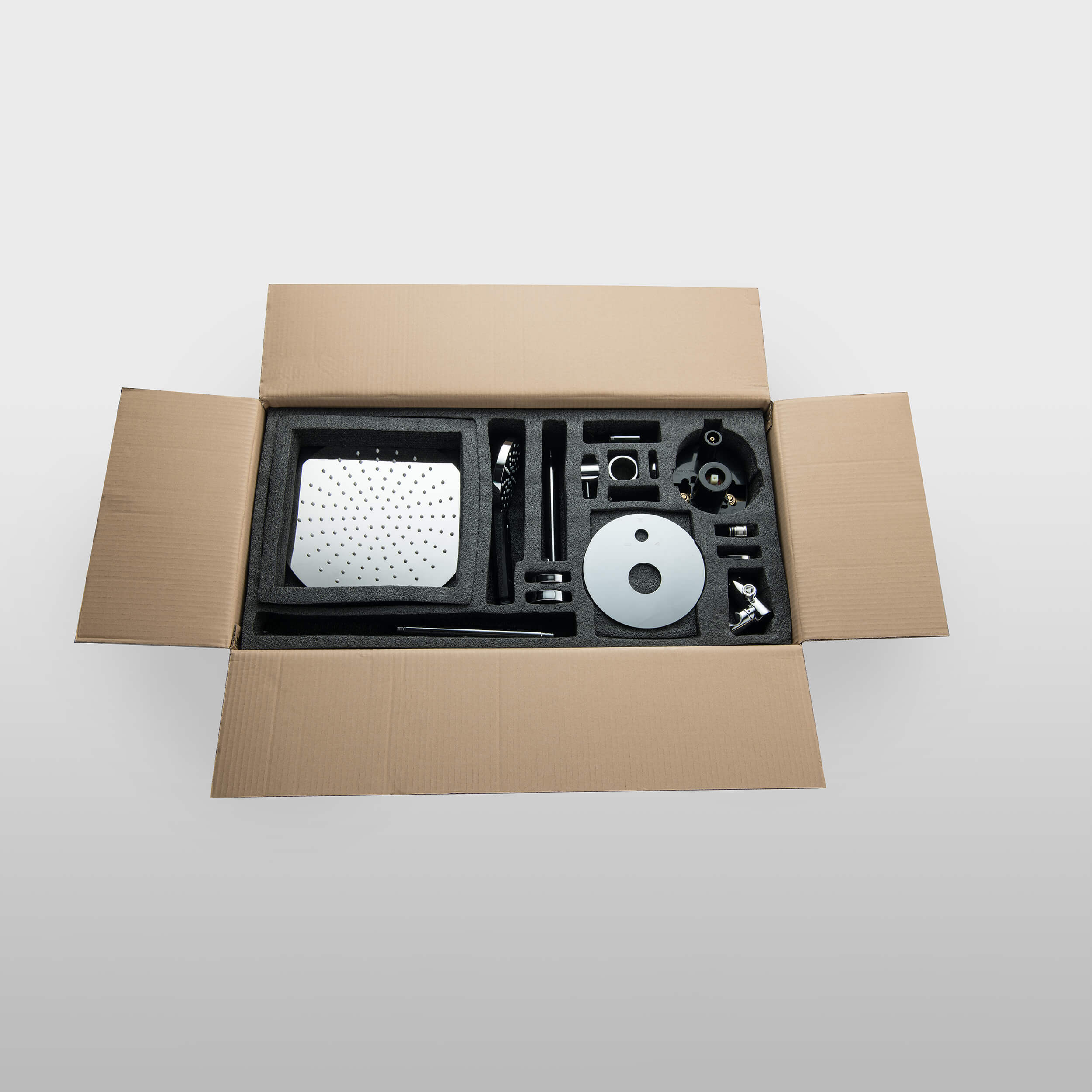 Halo Pressure Balanced 3-Function Ceiling Mount Shower System with Rough-In Valve