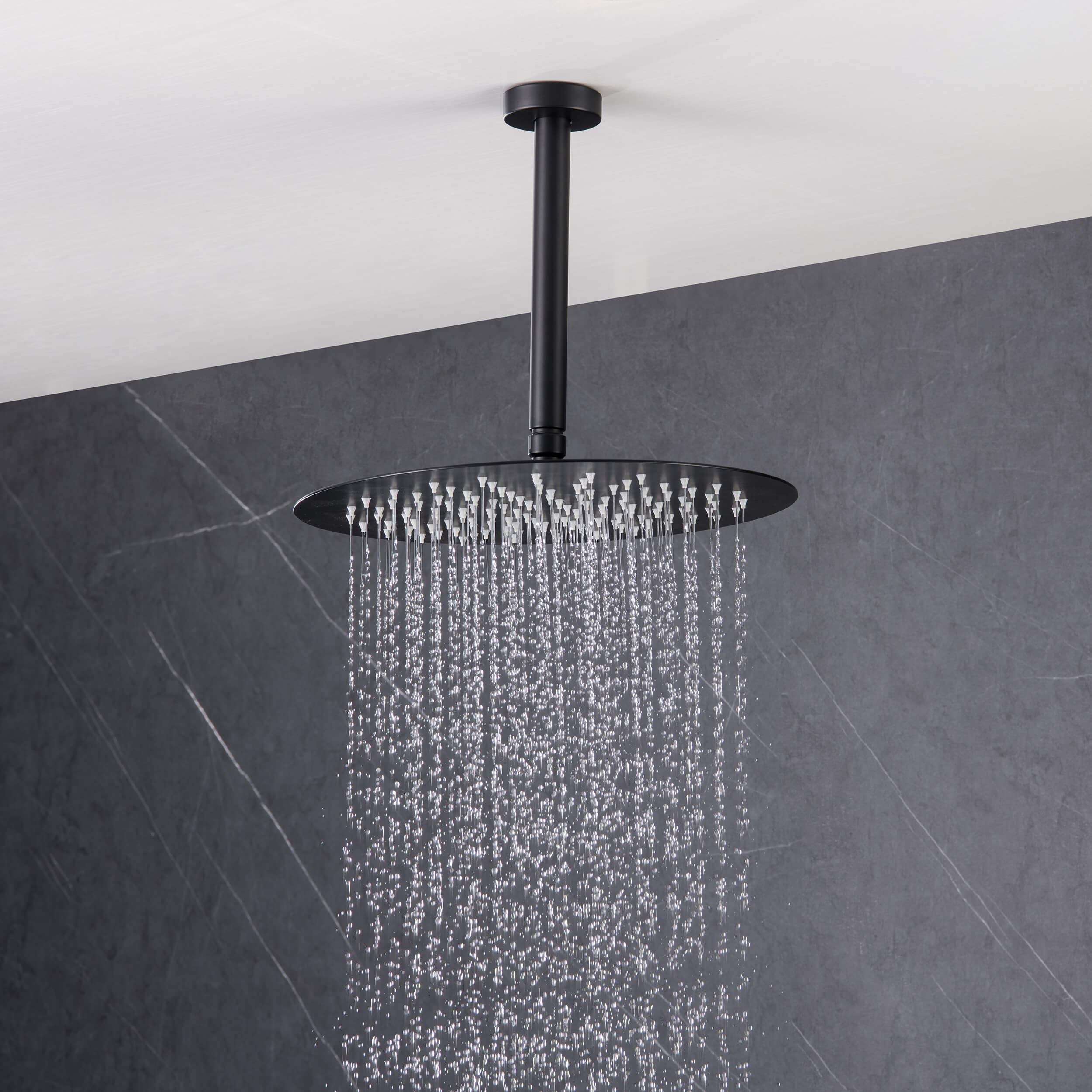 Halo Pressure Balanced 3-Function Ceiling Mount Shower System with Rough-In Valve