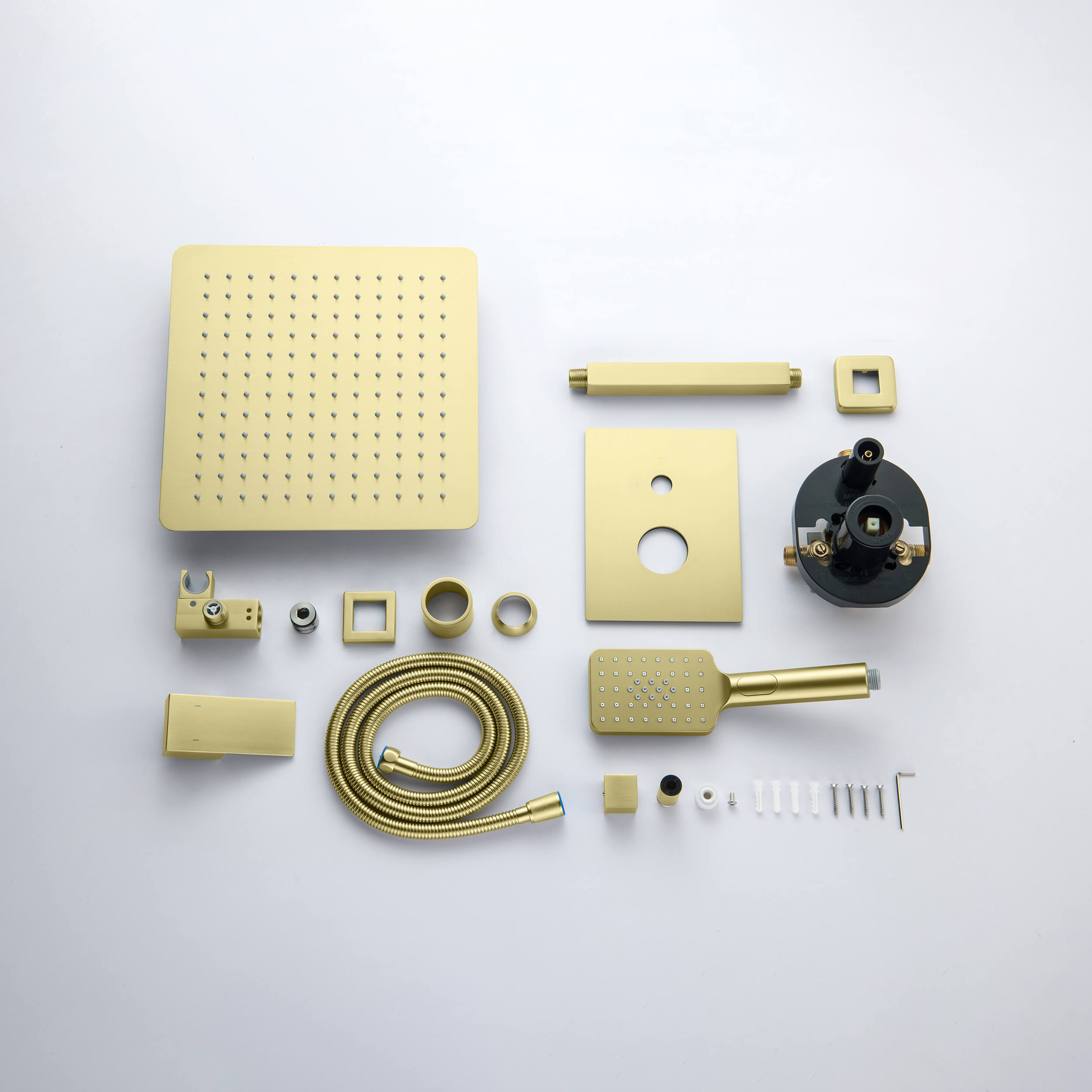 Quadra Pressure Balanced 2-Function Ceiling Mount Shower System with Rough-In Valve