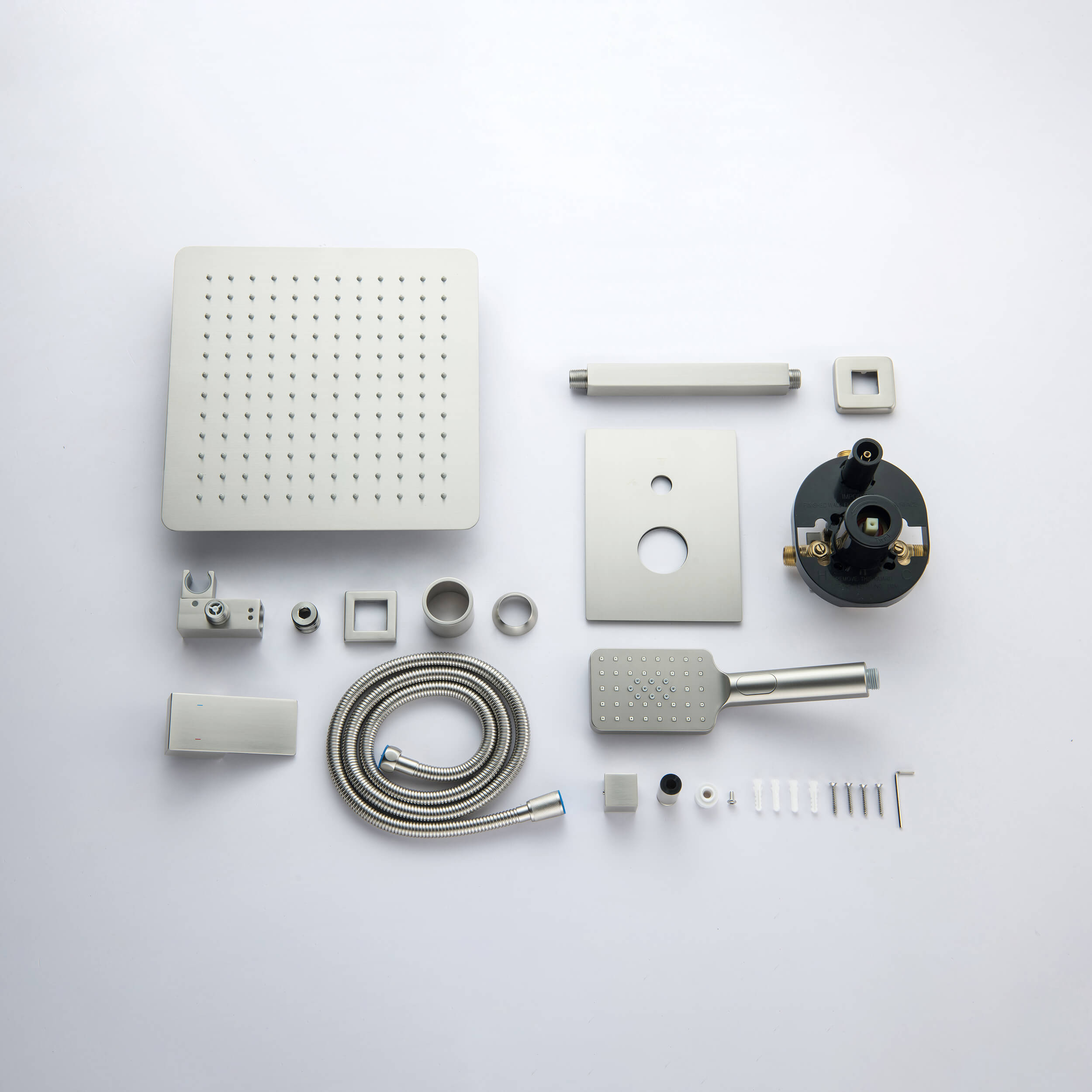 Quadra Pressure Balanced 2-Function Ceiling Mount Shower System with Rough-In Valve