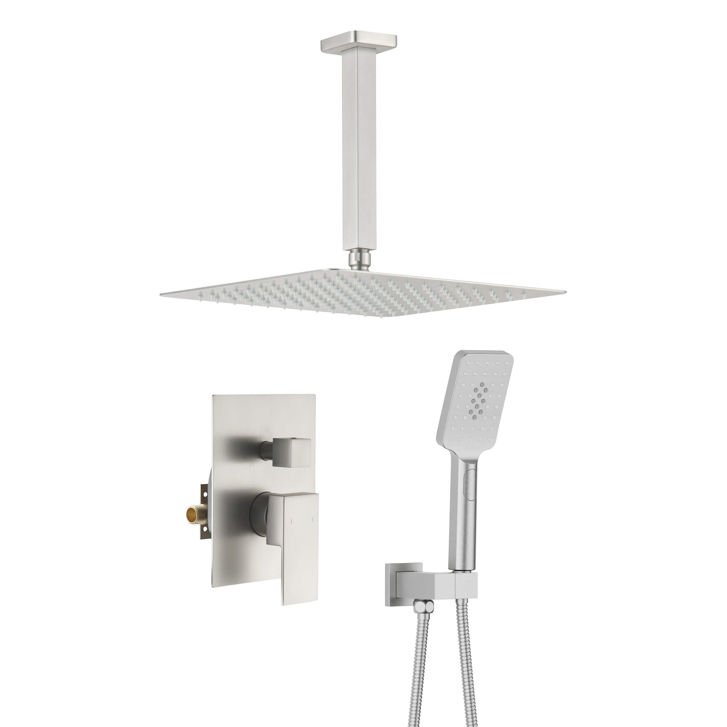 Quadra Pressure Balanced 2-Function Ceiling Mount Shower System with Rough-In Valve
