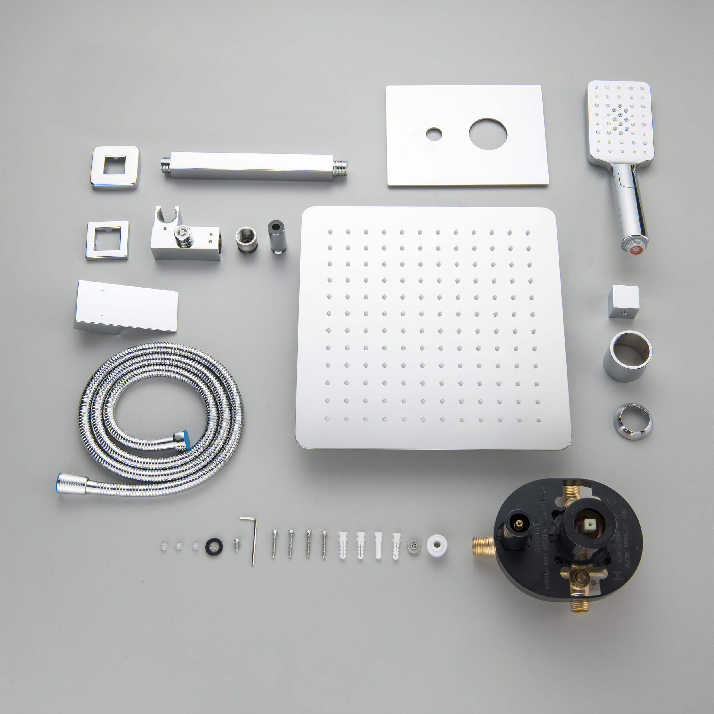 Quadra Pressure Balanced 2-Function Ceiling Mount Shower System with Rough-In Valve