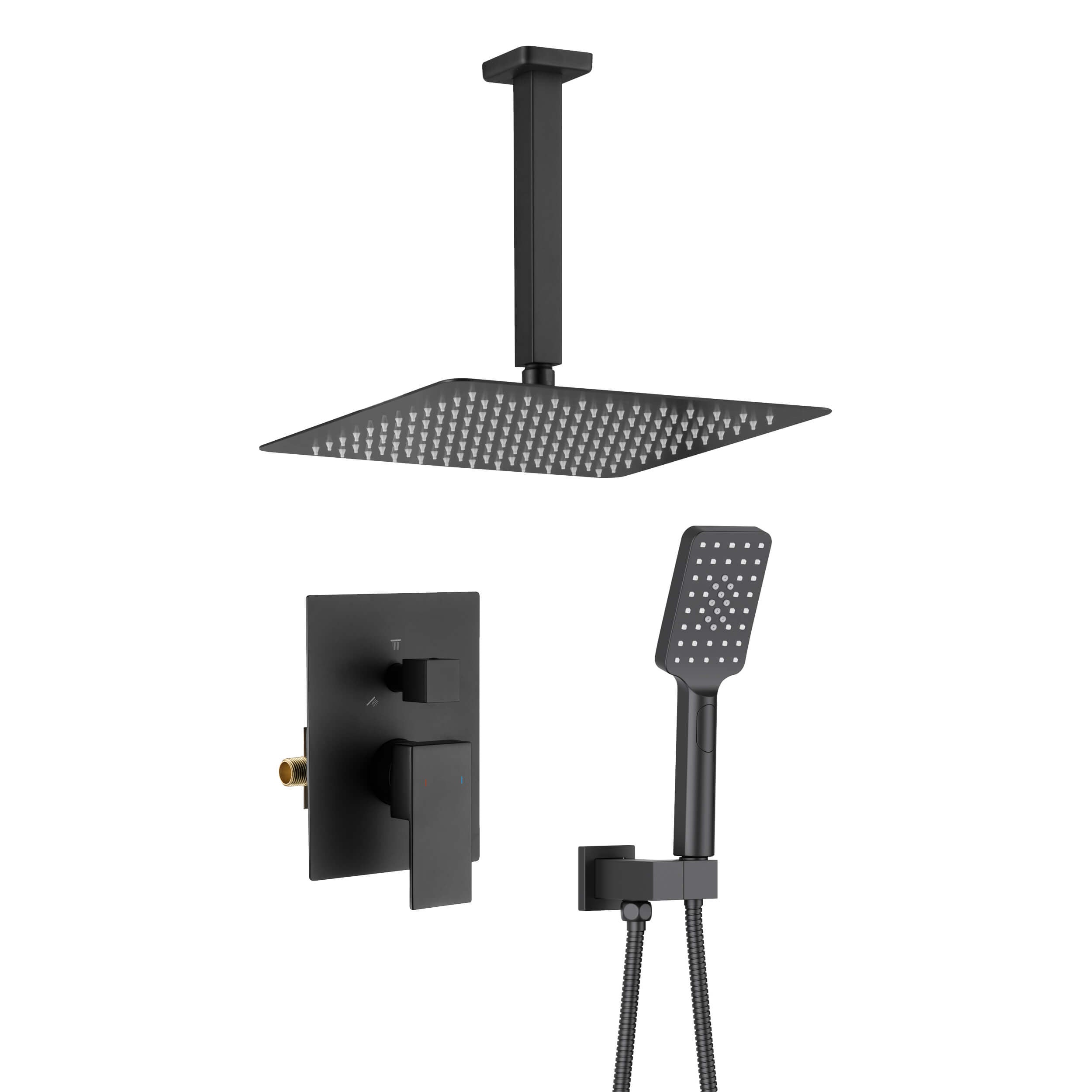 Quadra Pressure Balanced 2-Function Ceiling Mount Shower System with Rough-In Valve