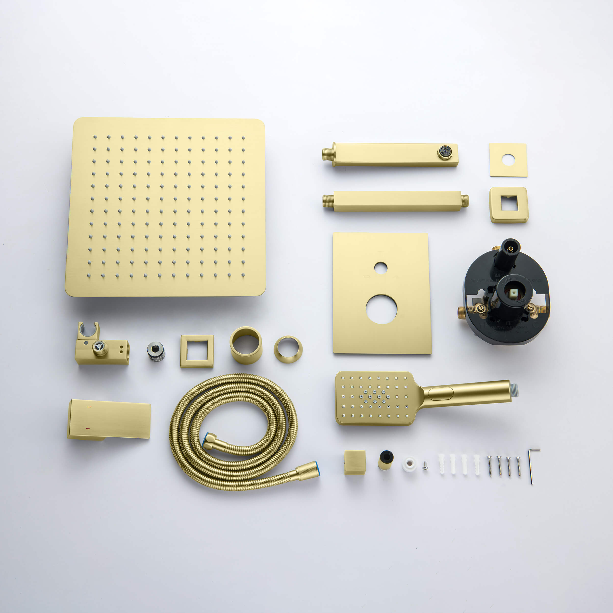 Quadra Pressure Balanced 3-Function Ceiling Mount Shower System with Rough-In Valve