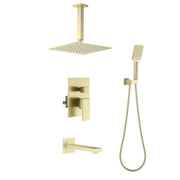 Quadra Pressure Balanced 3-Function Ceiling Mount Shower System with Rough-In Valve