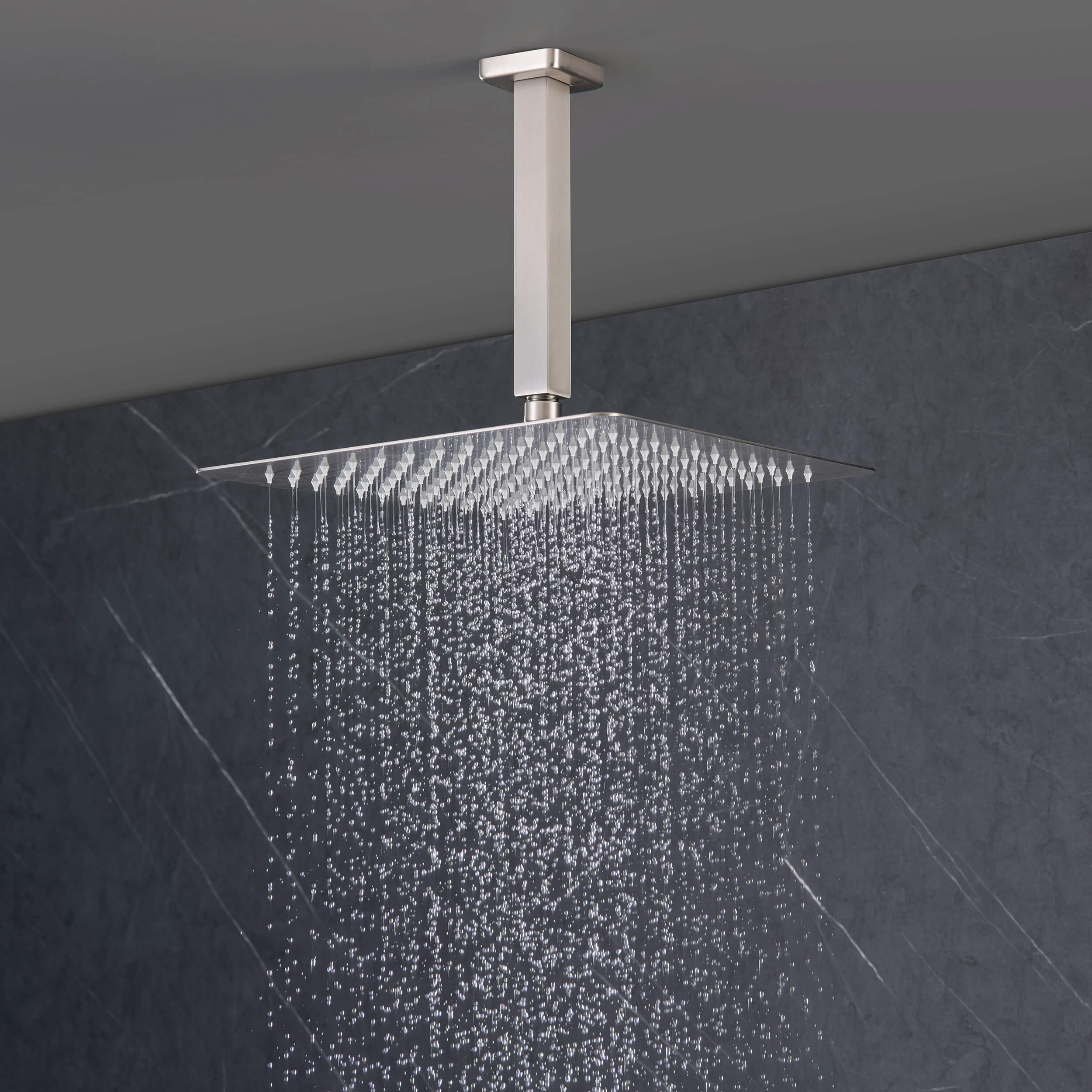 Quadra Pressure Balanced 3-Function Ceiling Mount Shower System with Rough-In Valve