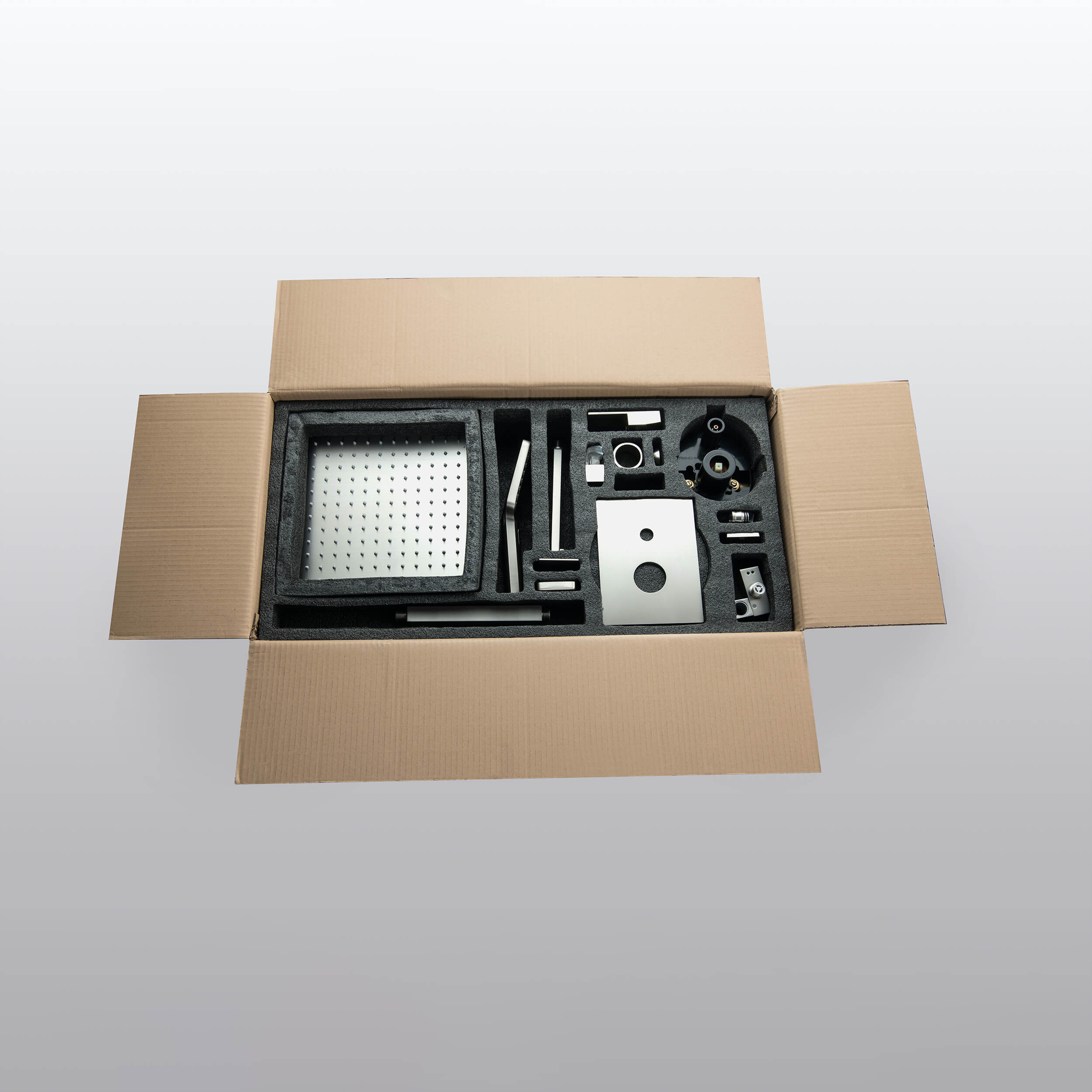 Quadra Pressure Balanced 3-Function Ceiling Mount Shower System with Rough-In Valve
