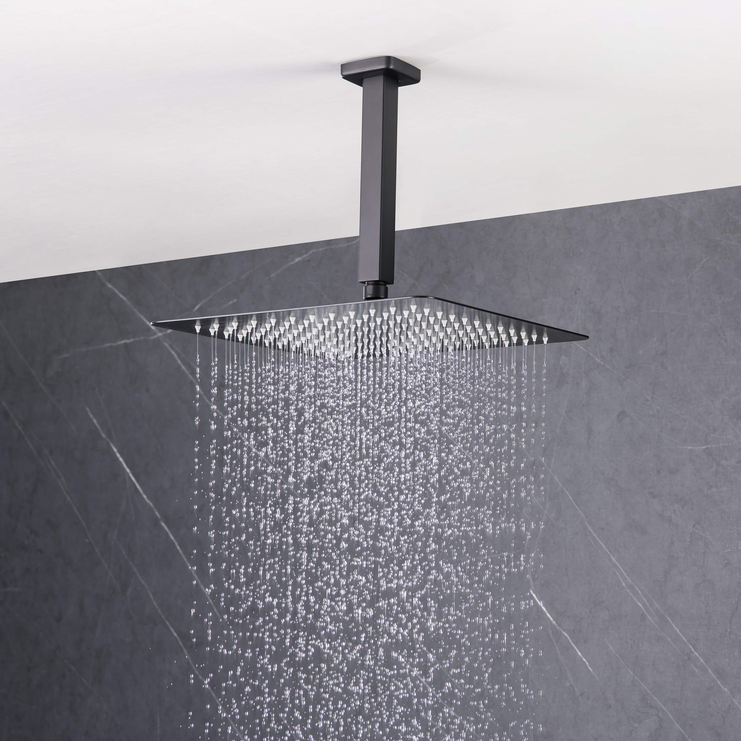 Quadra Pressure Balanced 3-Function Ceiling Mount Shower System with Rough-In Valve