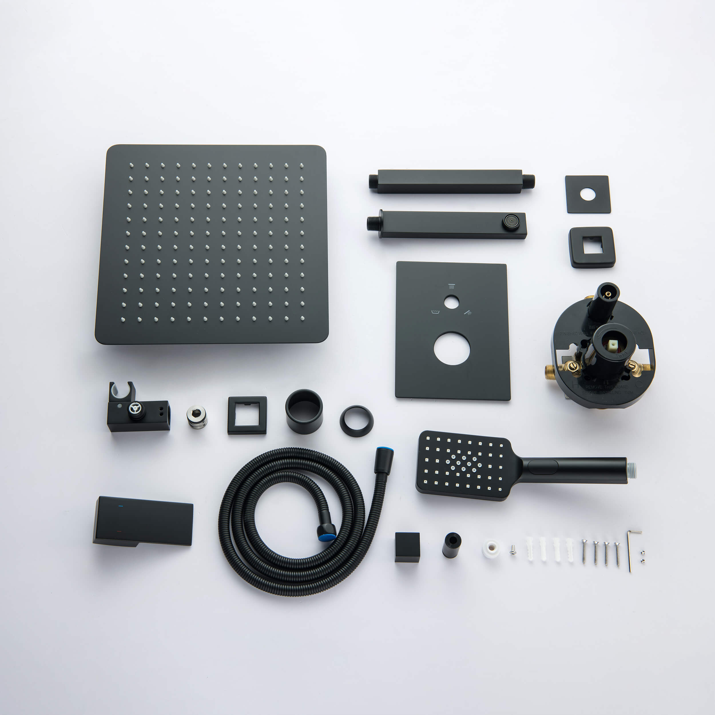 Quadra Pressure Balanced 3-Function Ceiling Mount Shower System with Rough-In Valve