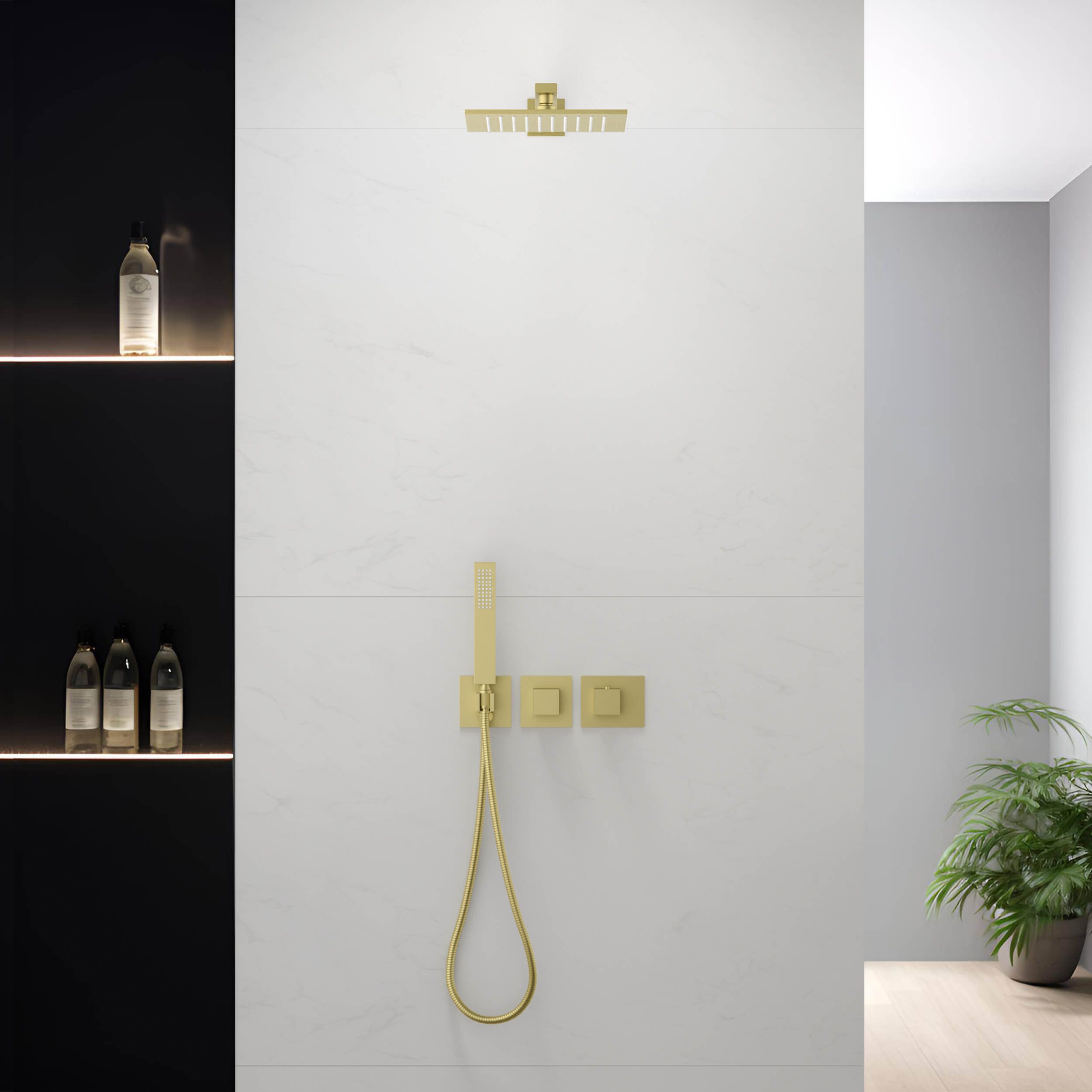 Quadra 2 Way Thermostatic Shower System With Rough-in Valve