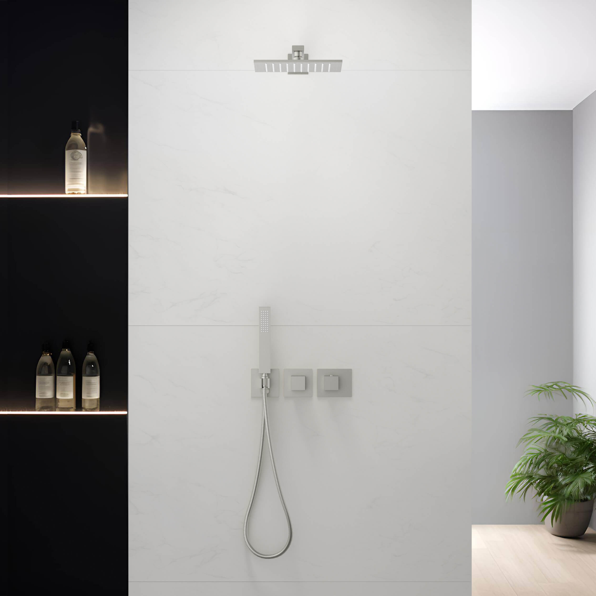 Quadra 2 Way Thermostatic Shower System With Rough-in Valve