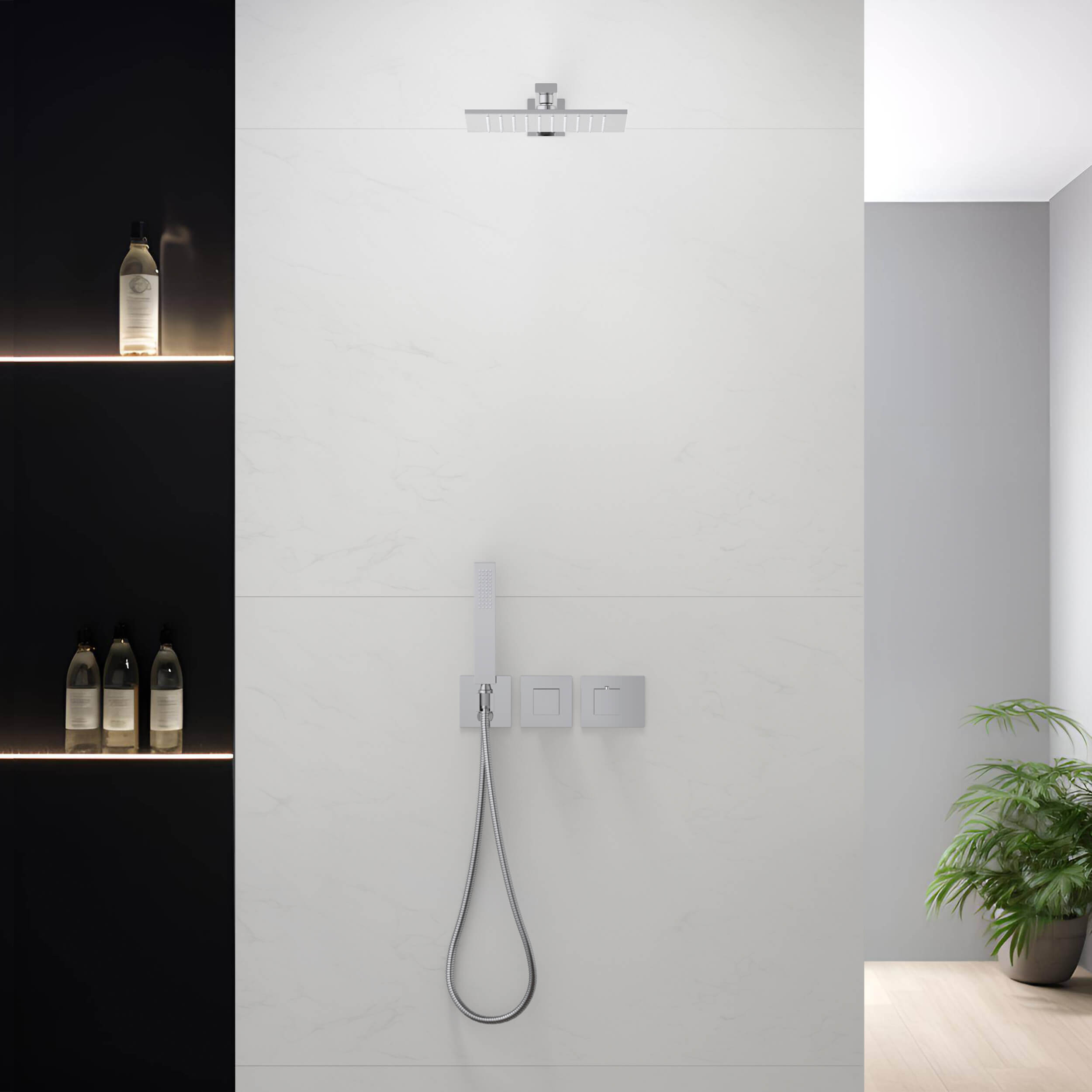 Quadra 2 Way Thermostatic Shower System With Rough-in Valve