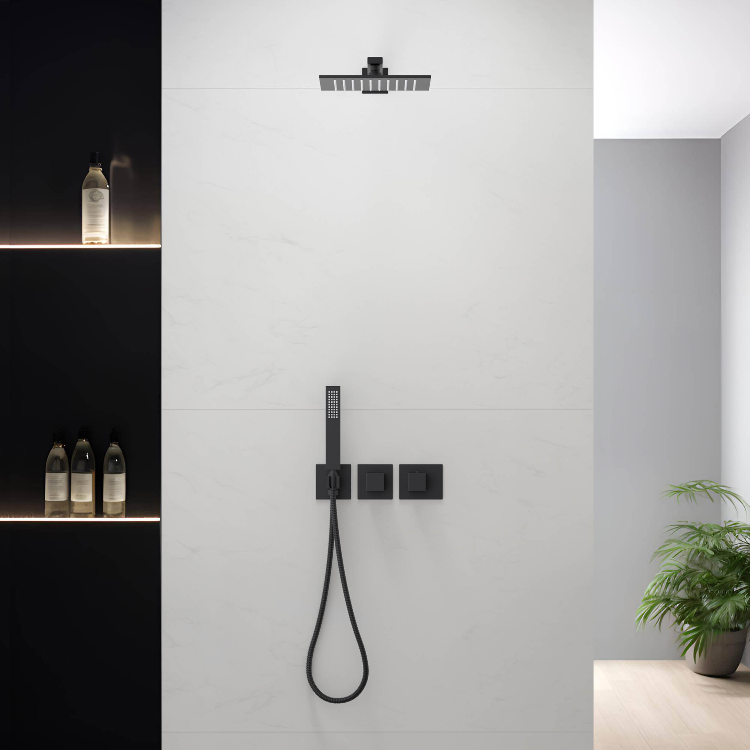 Quadra 2 Way Thermostatic Shower System With Rough-in Valve