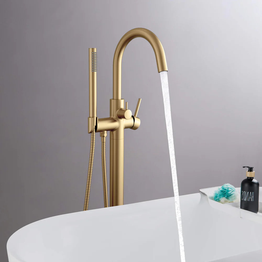 Halo Floor Mount Tub Filler With Hand Shower