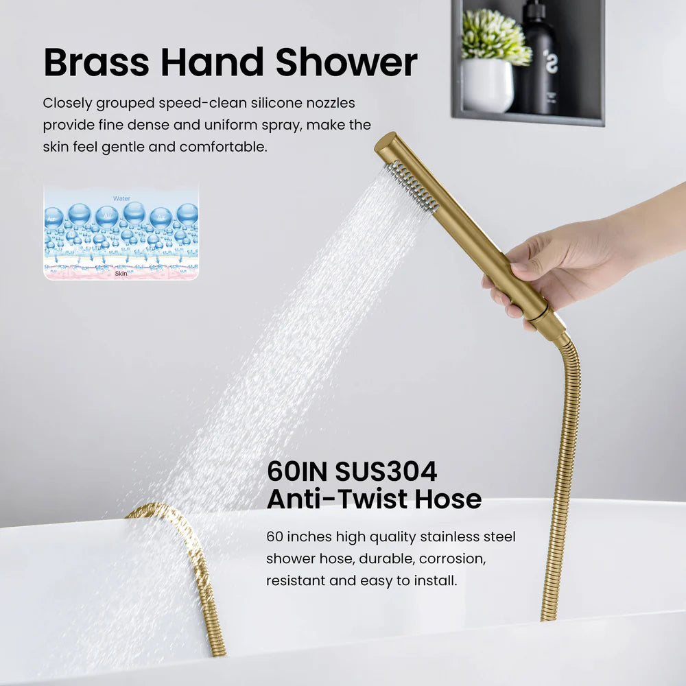Halo Floor Mount Tub Filler With Hand Shower