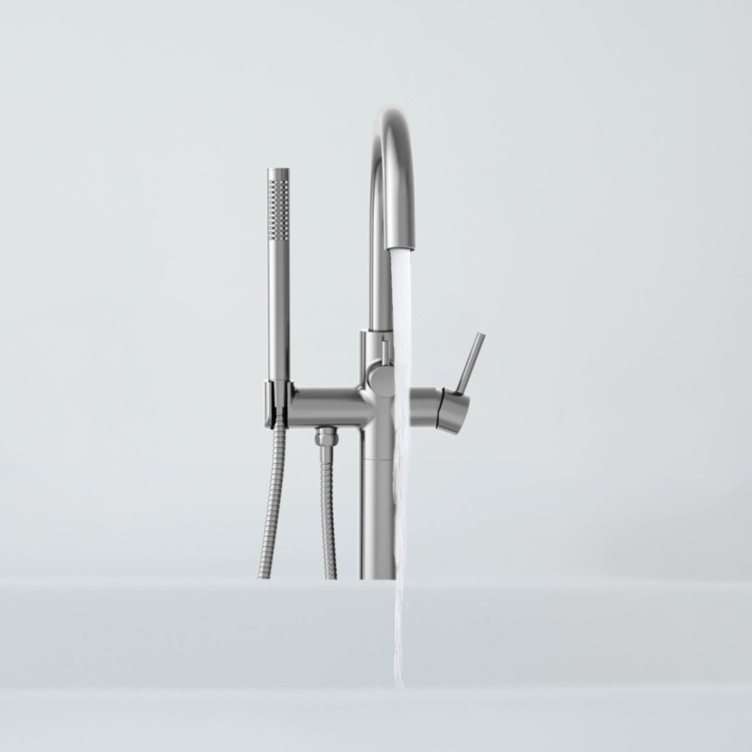 Halo Floor Mount Tub Filler With Hand Shower