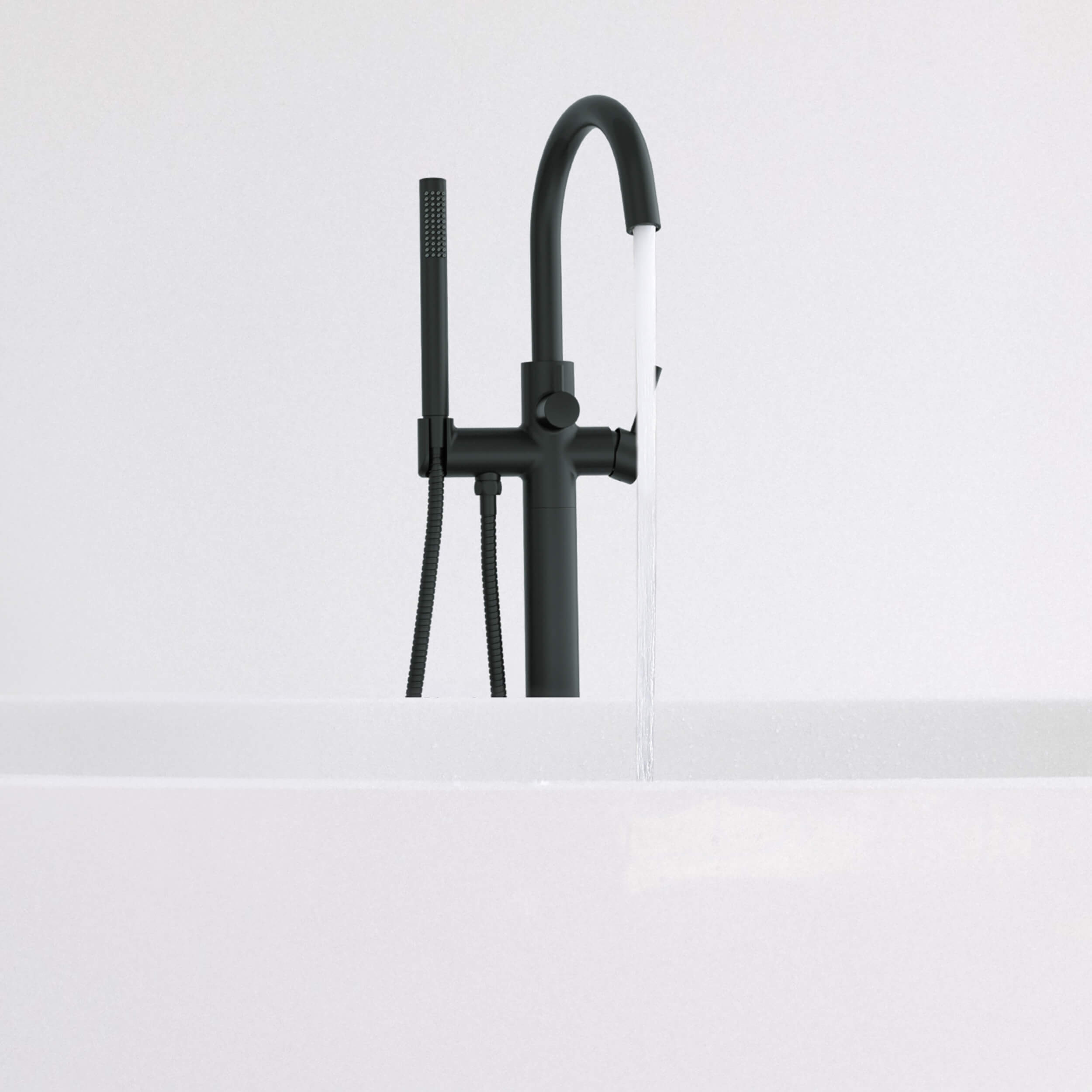 Halo Floor Mount Tub Filler With Hand Shower