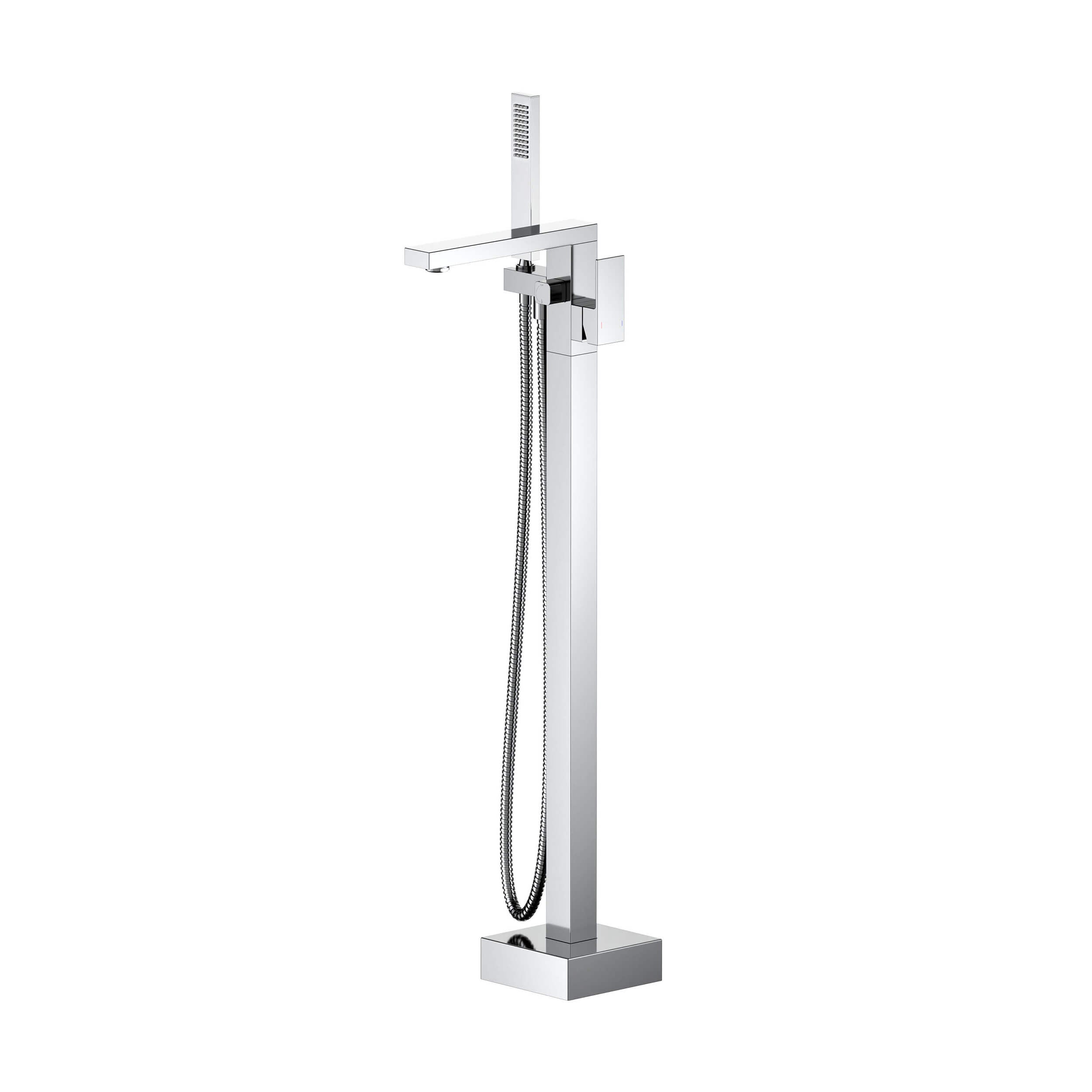 Quadra Floor Mount Tub Filler With Hand Shower