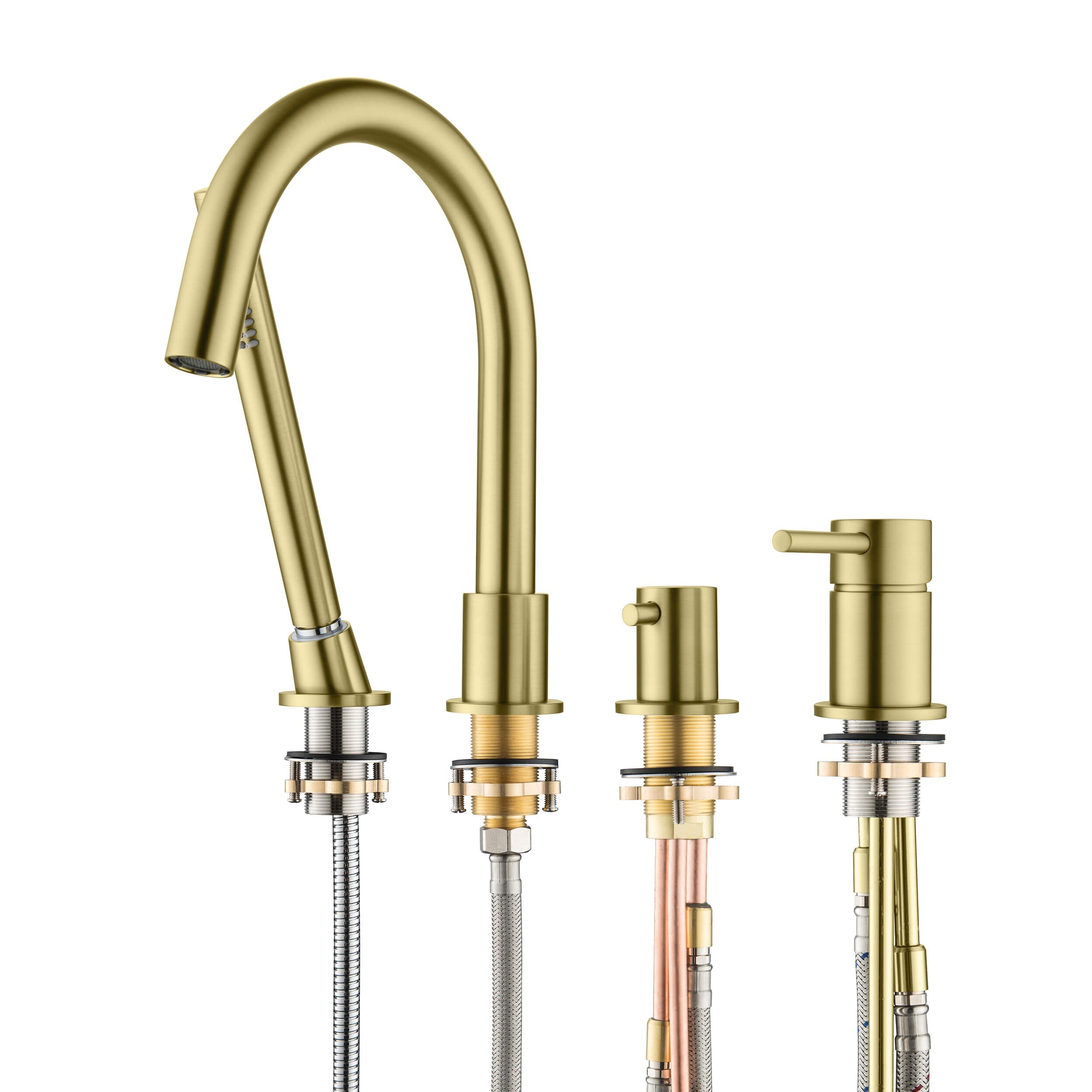 Halo Deck Mounted Bathtub Faucet with Hand Shower