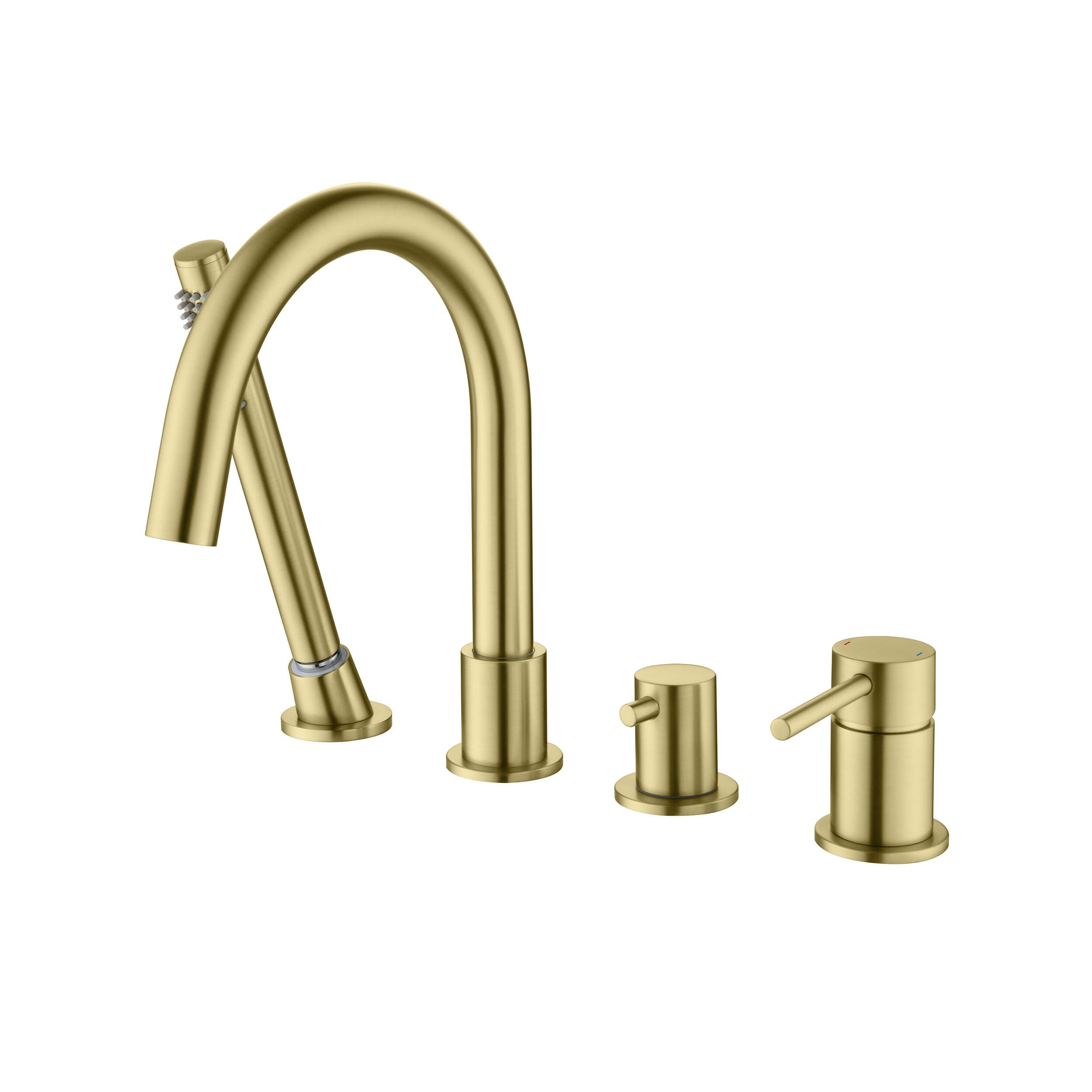 Halo Deck Mounted Bathtub Faucet with Hand Shower