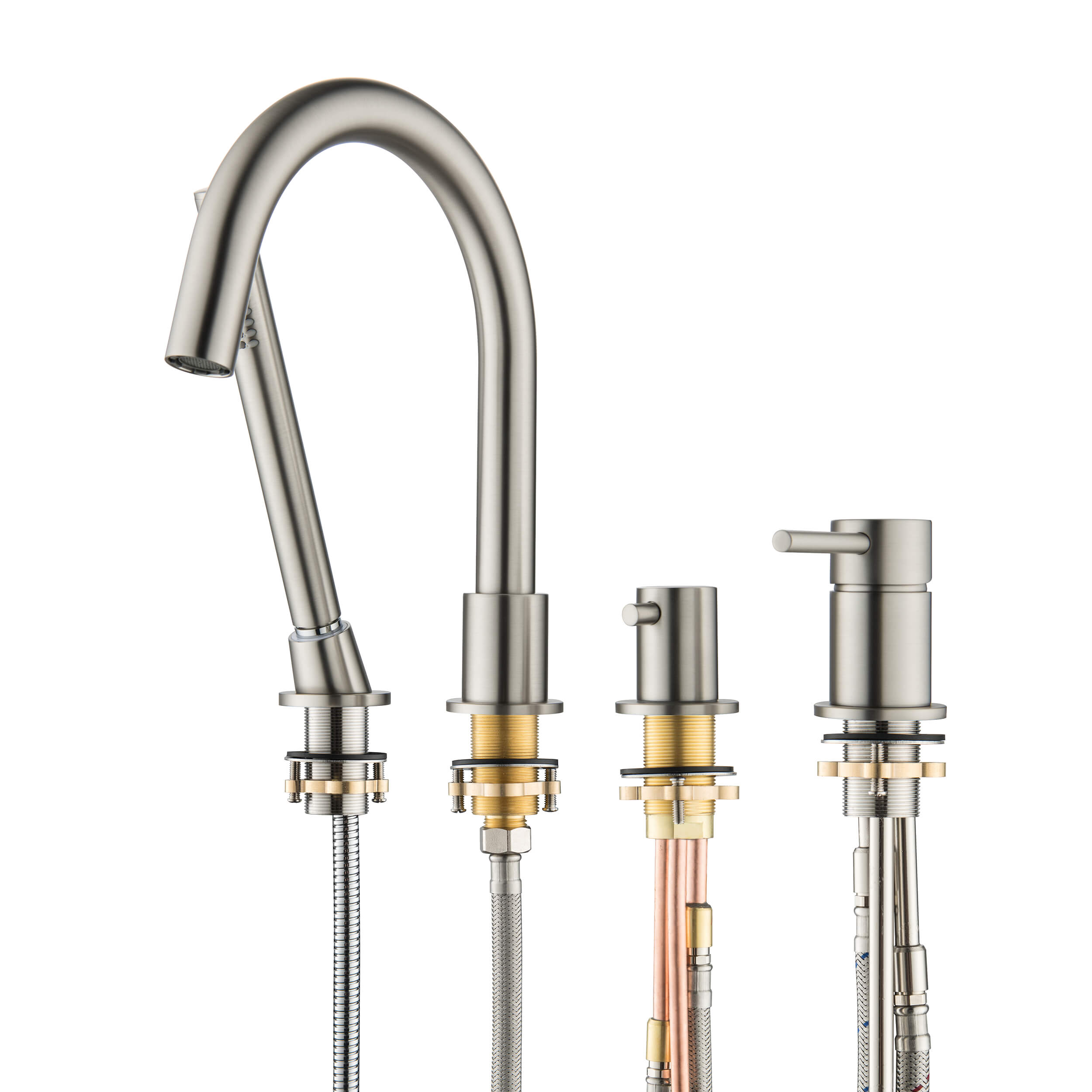 Halo Deck Mounted Bathtub Faucet with Hand Shower