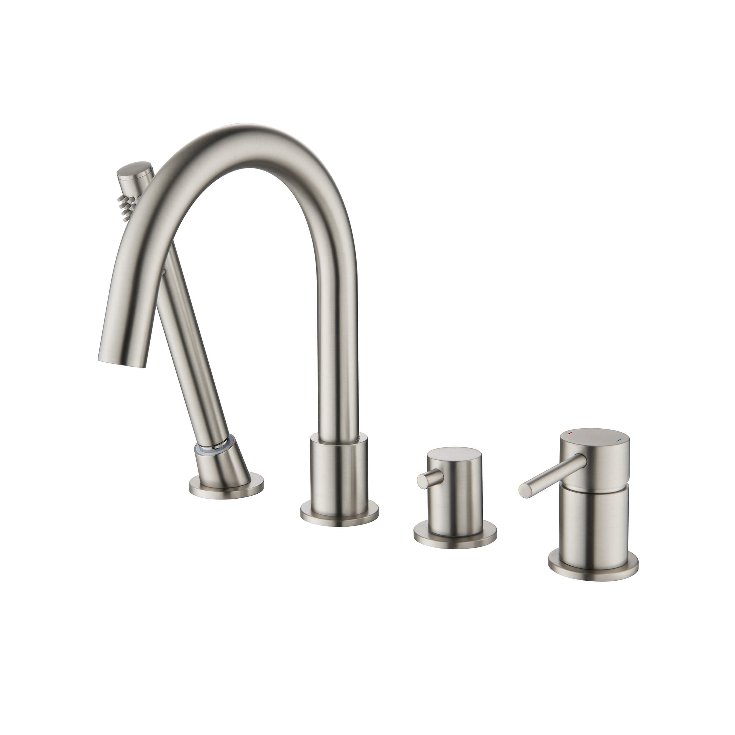 Halo Deck Mounted Bathtub Faucet with Hand Shower