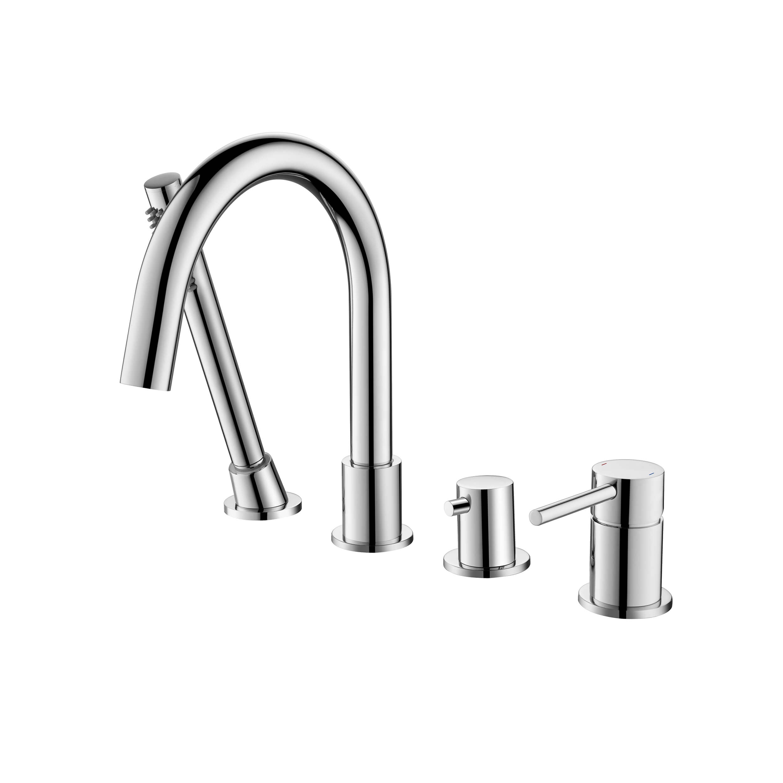 Halo Deck Mounted Bathtub Faucet with Hand Shower