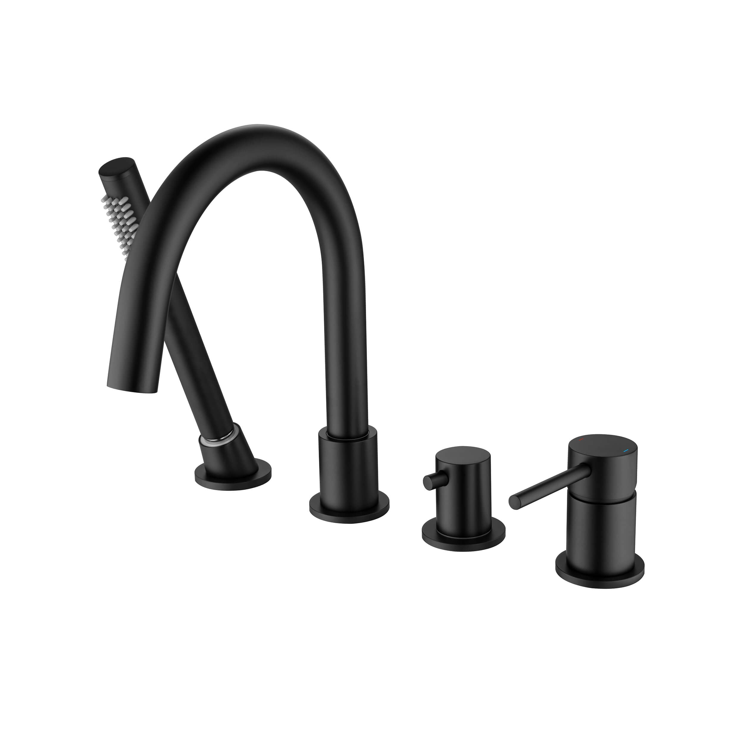 Halo Deck Mounted Bathtub Faucet with Hand Shower