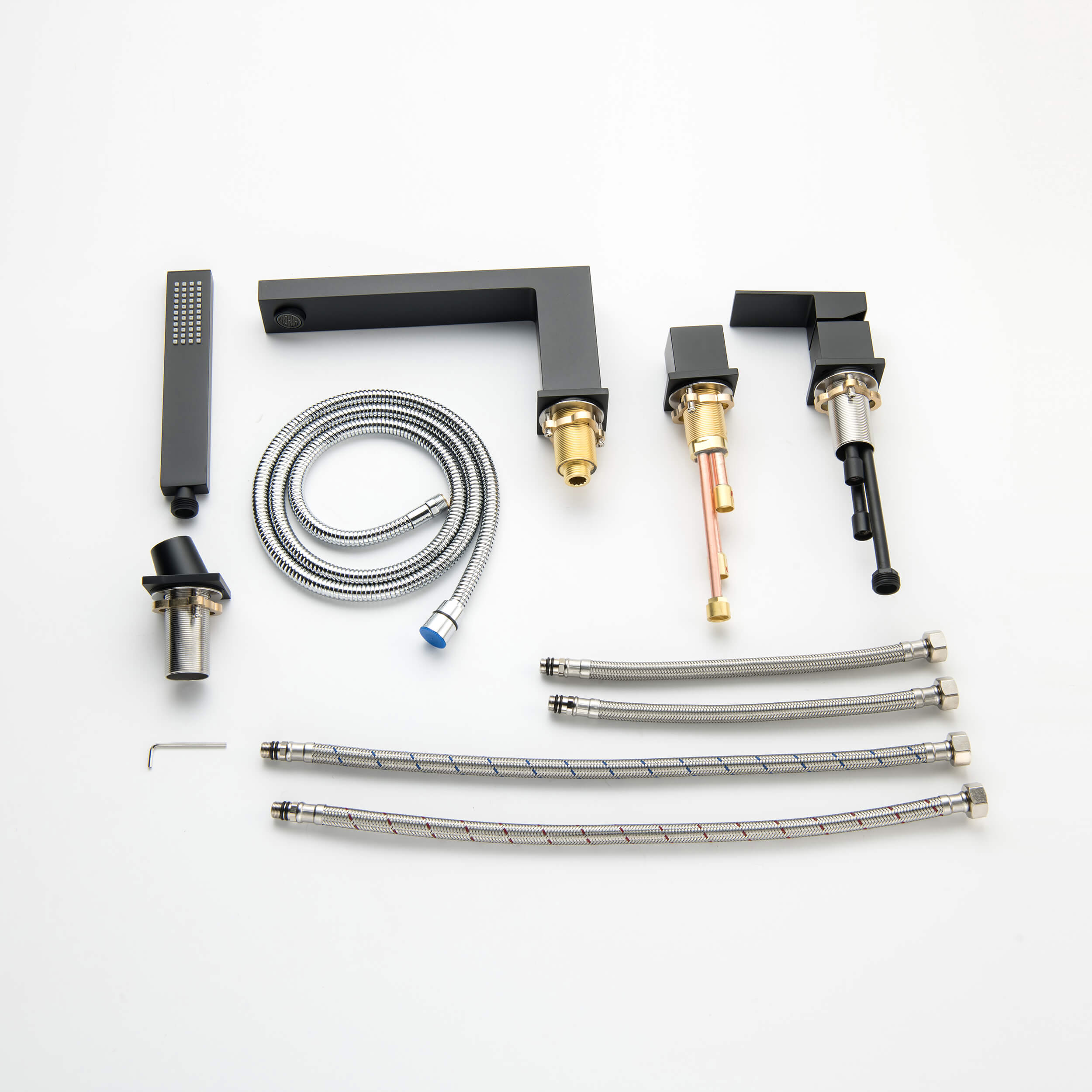 Quadra Deck Mounted Bathtub Faucet with Hand Shower