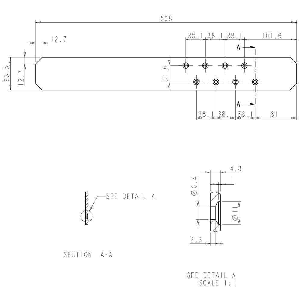 Hardware Resources 20" W x 2-1/2" D x 3/16" H Countertop Support