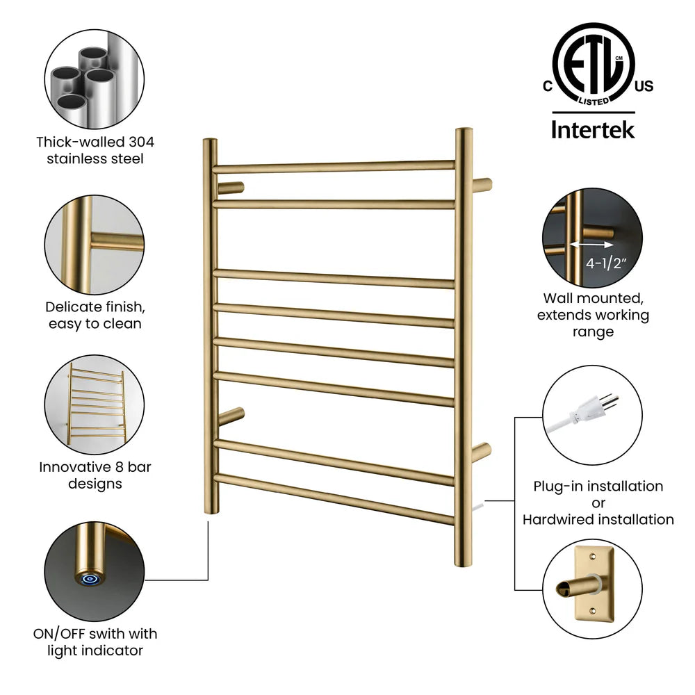 24" x 30-1/4" Wall Mounted ETL Certified Stainless Steel Towel Warmer