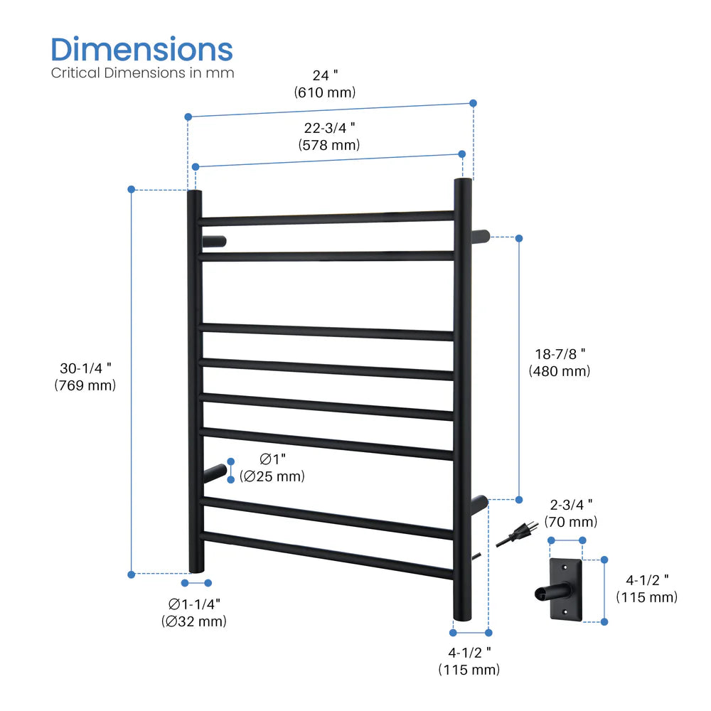 24" x 30-1/4" Wall Mounted ETL Certified Stainless Steel Towel Warmer