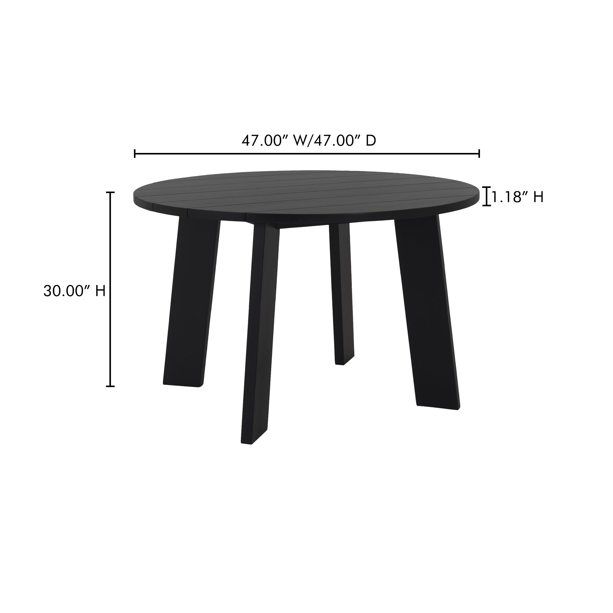 Moes Delta Round Outdoor Dining Table Black CV-1024-02