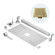 Curb Delta Shower Pan Kit Square drain