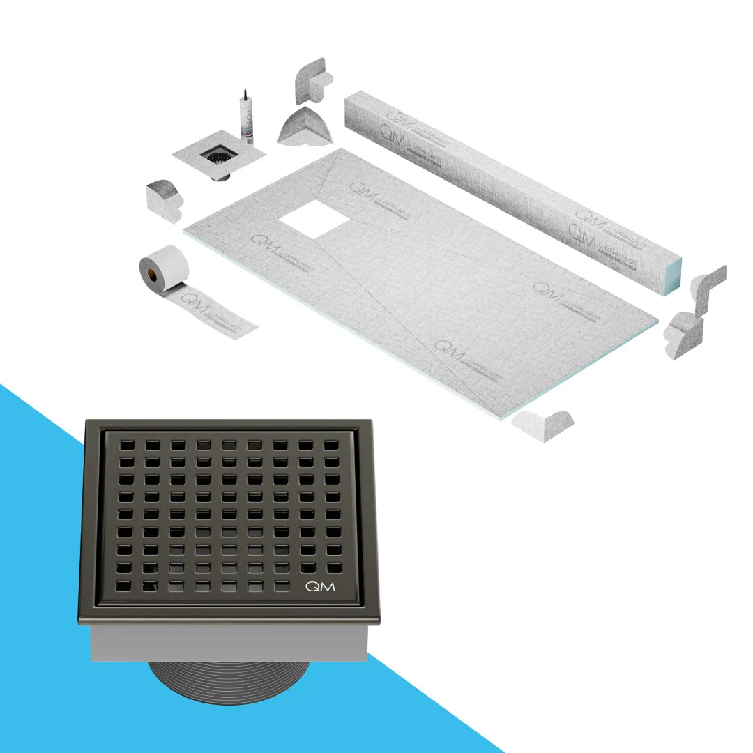 Curb Mira Shower Pan Kit Square drain