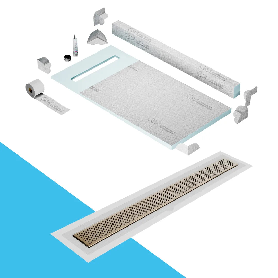 Curb Delta Shower Pan Kit Linear drain