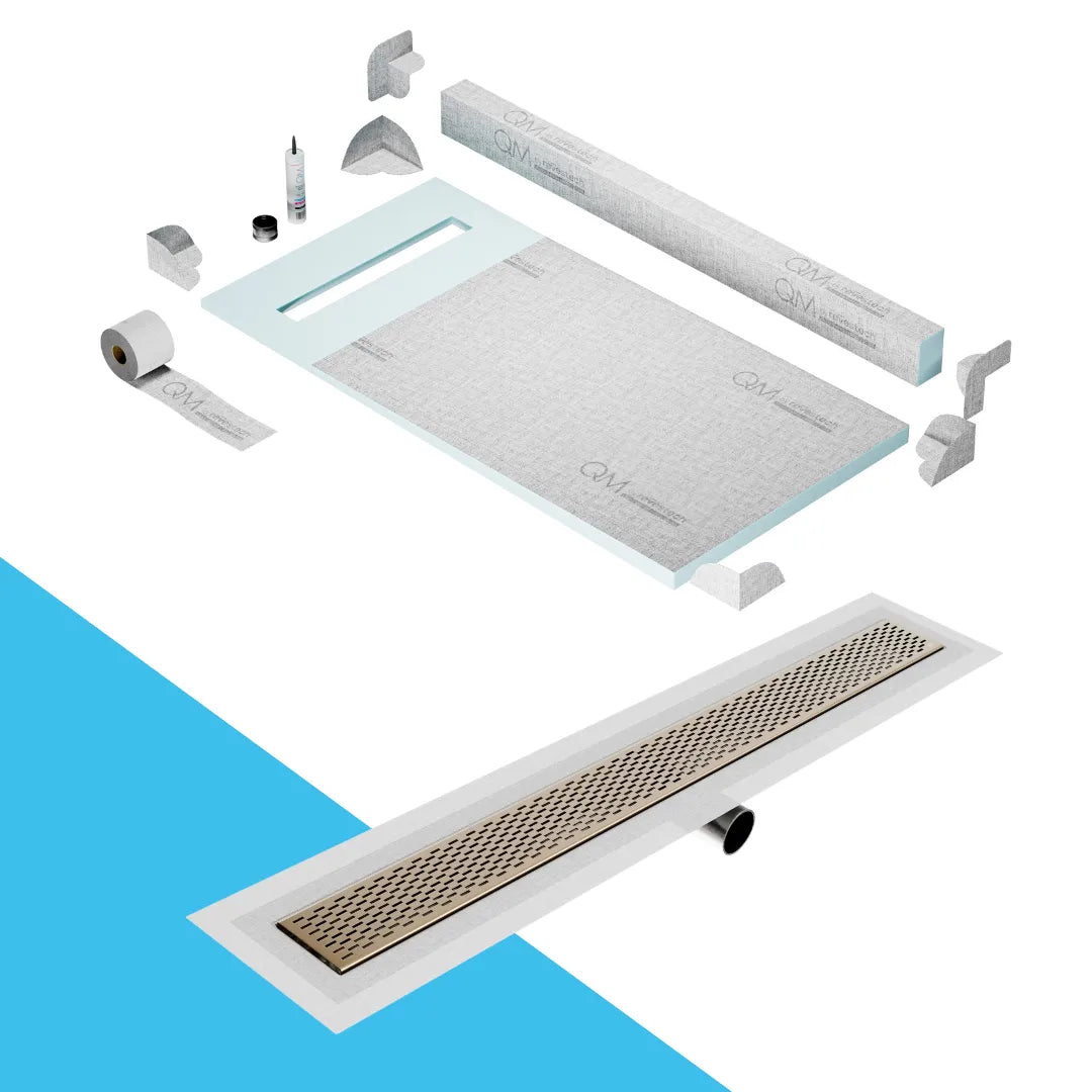 Curb Delta Shower Pan Kit Linear drain