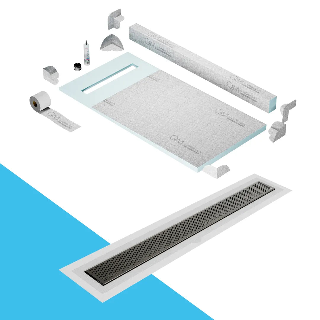 Curb Delta Shower Pan Kit Linear drain